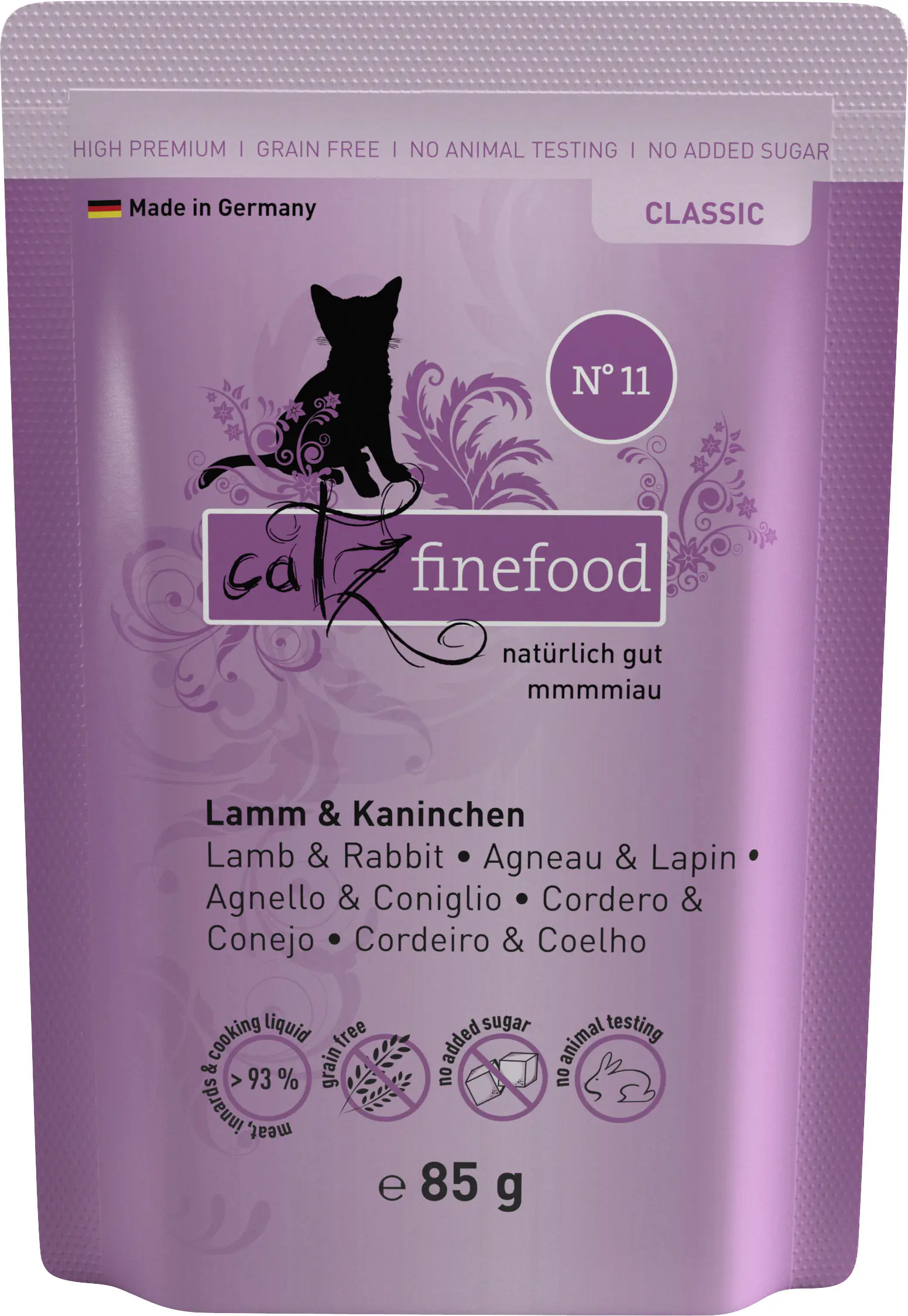 Catz Finefood Katzenfutter Classic No. 11 Lamm & Kaninchen 85 g