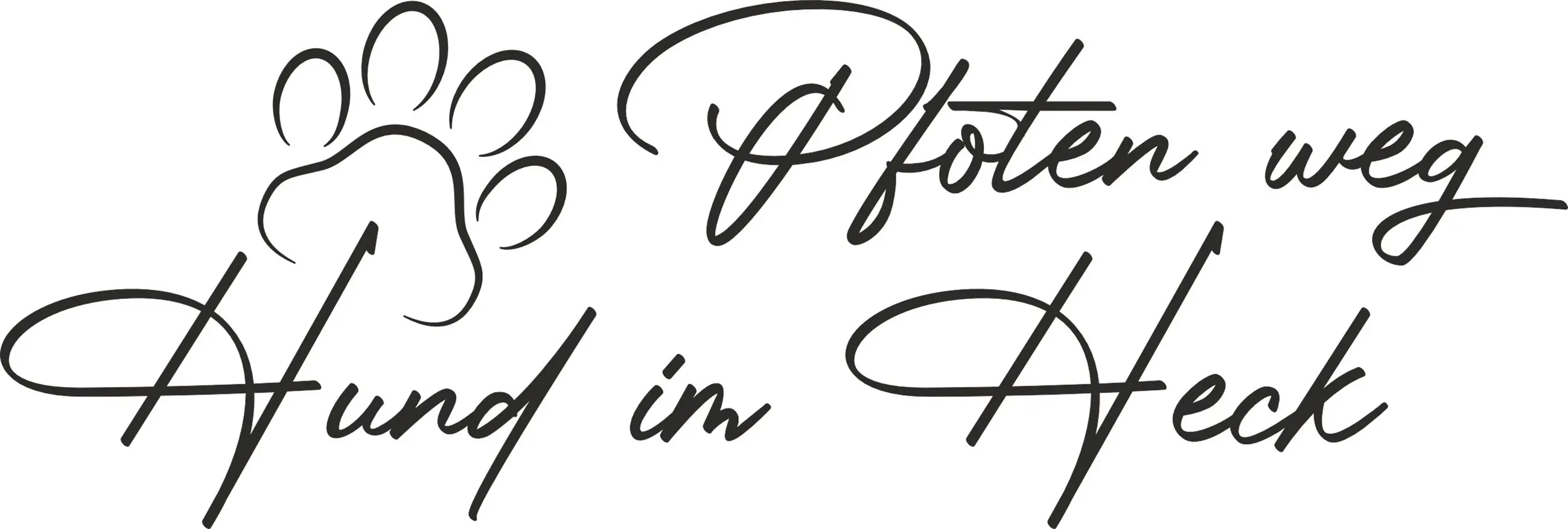 Hermann Schütz Autoaufkleber Pfoten weg - Hund im Heck 7 x 21 cm 