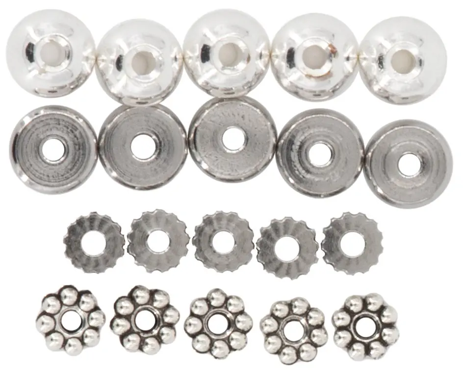 Glorex Metallperlen Zweischenteile silber 20 tlg.