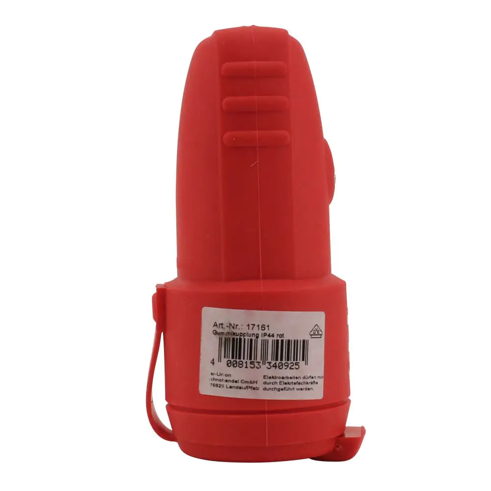 Schutzkontakt-Kupplung Gummi PVC-Ei IP44 Deckel rot