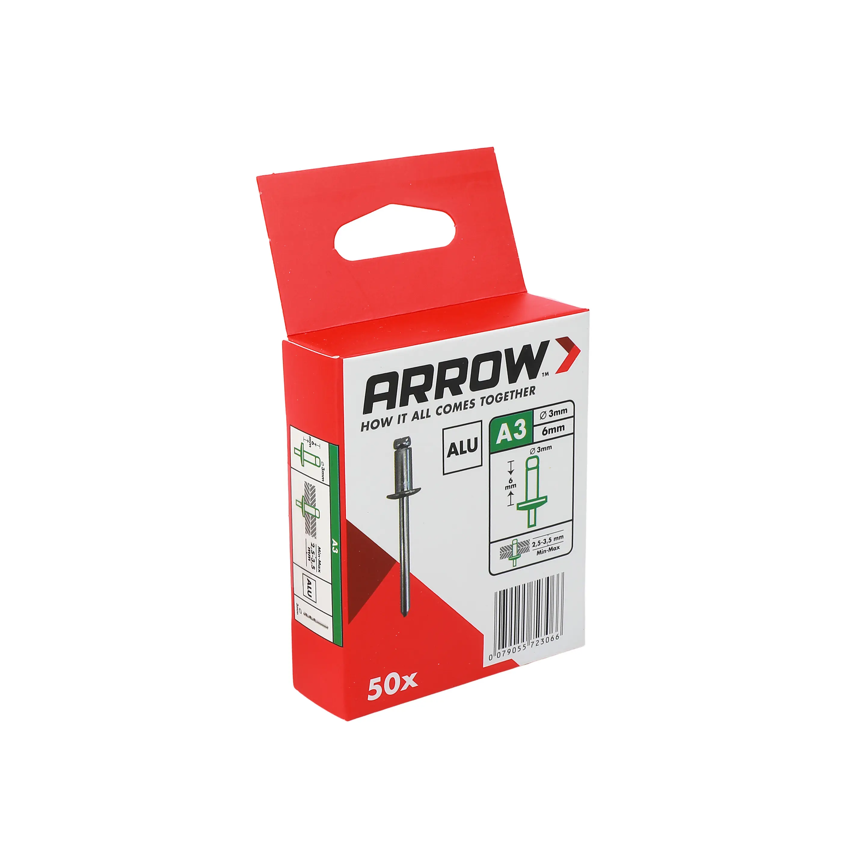 Arrow Blindniete Typ RA Ø 3 x 6 mm Aluminium 50 Stück