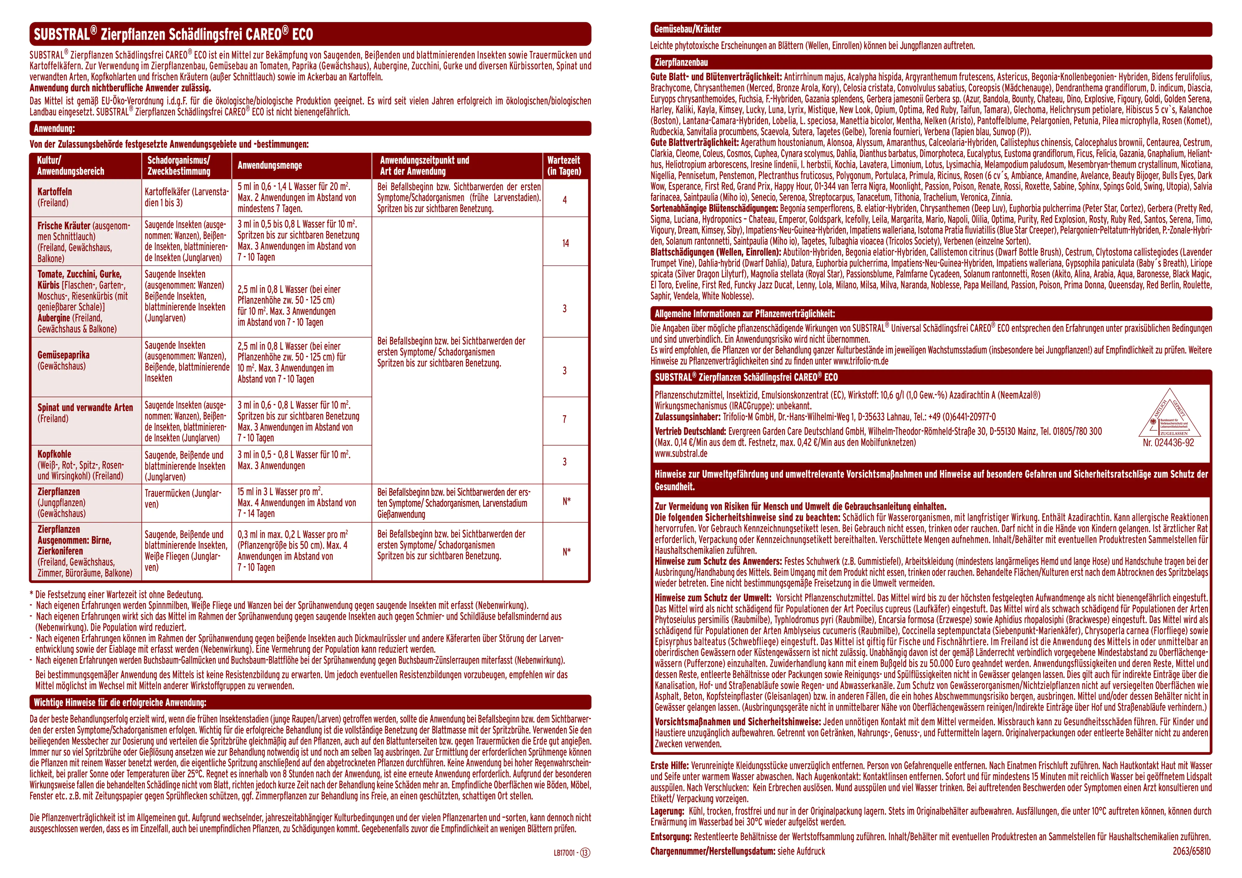 Substral Zierpflanzen Schädlingsfrei Careo Eco 75 ml