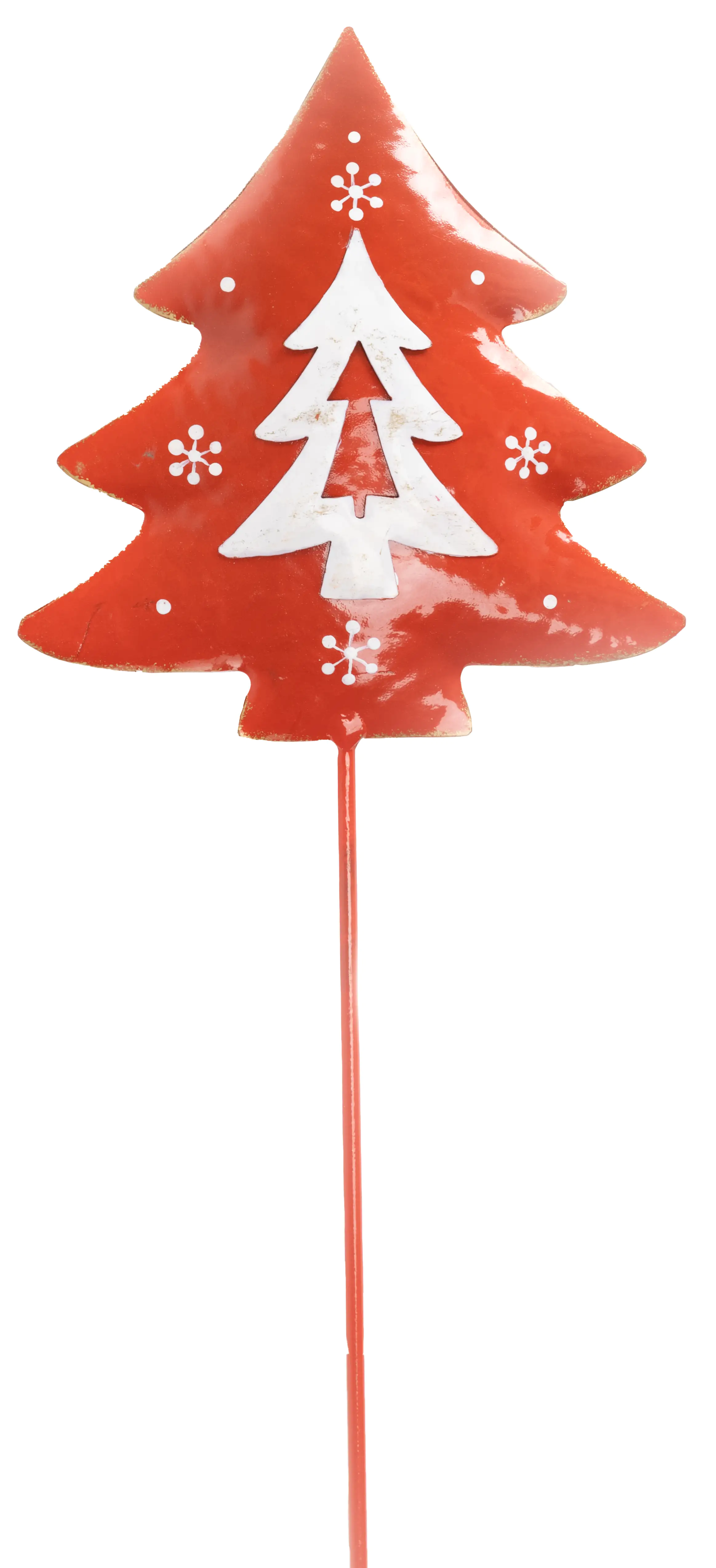 TrendLine Dekostecker Metall Tannenbaum 90 cm rot-weiß