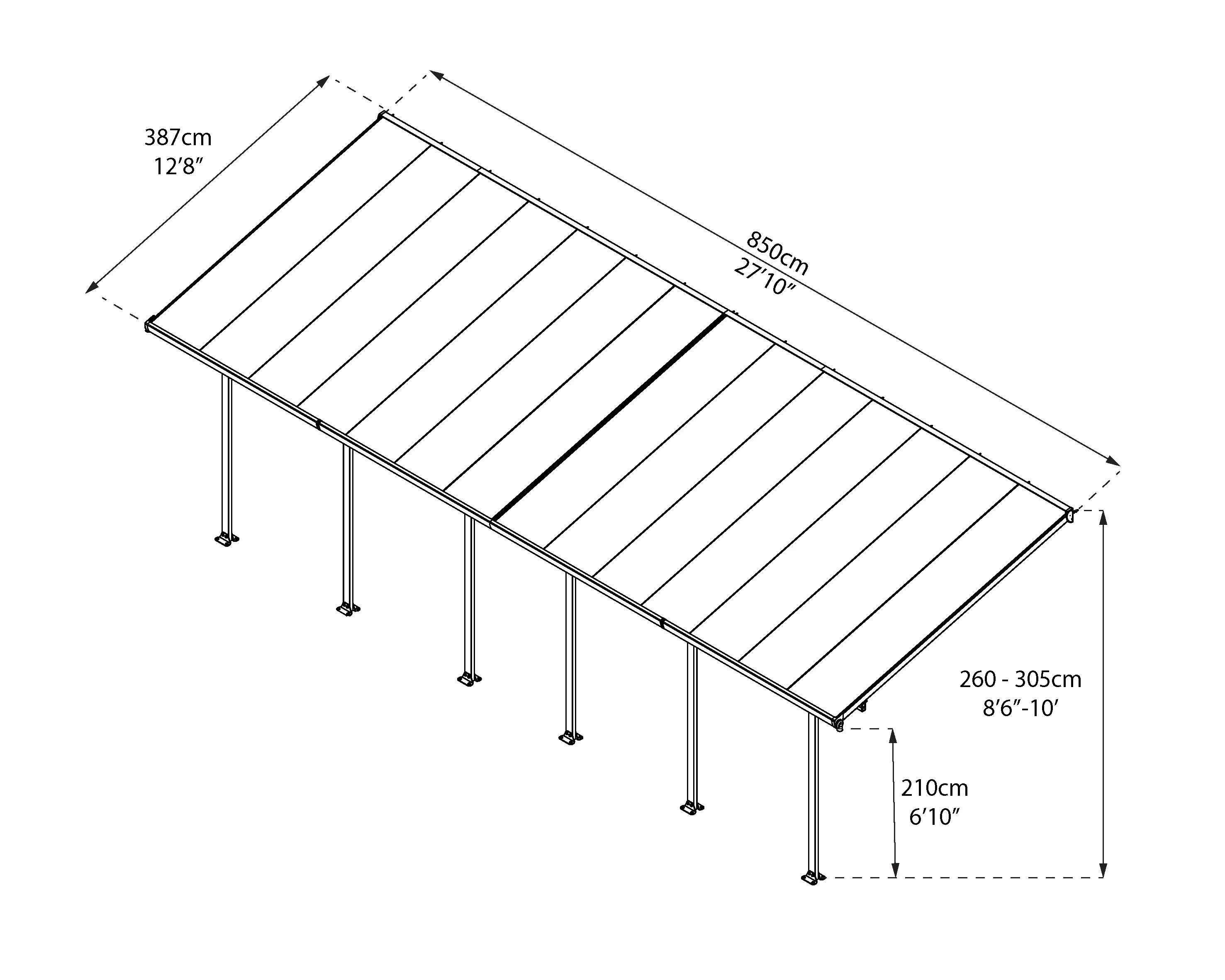 7290108134872_6 Canopia Terrassenüberdachung Feria 400 x 850 cm anthrazit