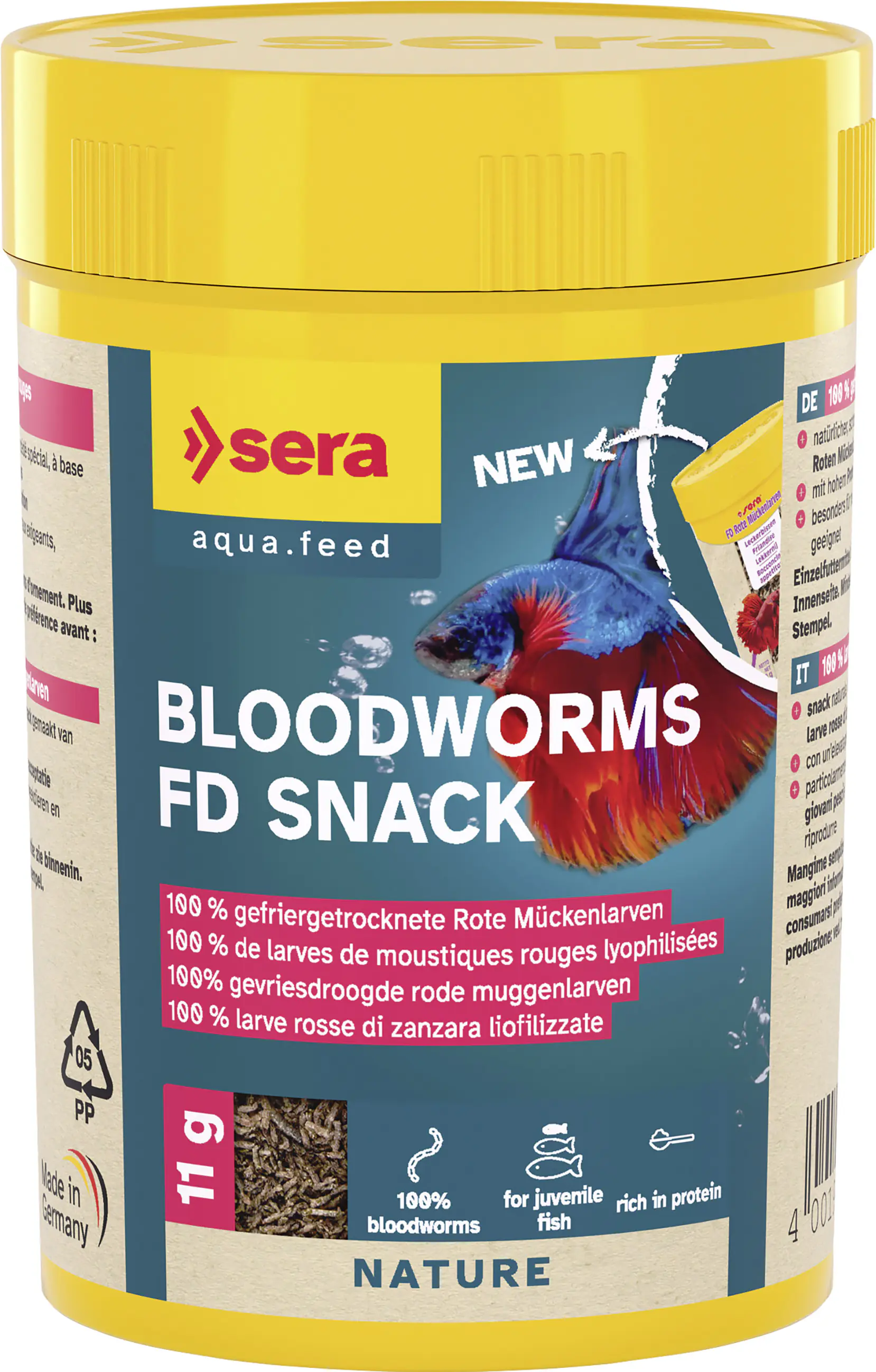 Sera Fischfutter Bloodworms FD Rote Mückenlarven 100 ml