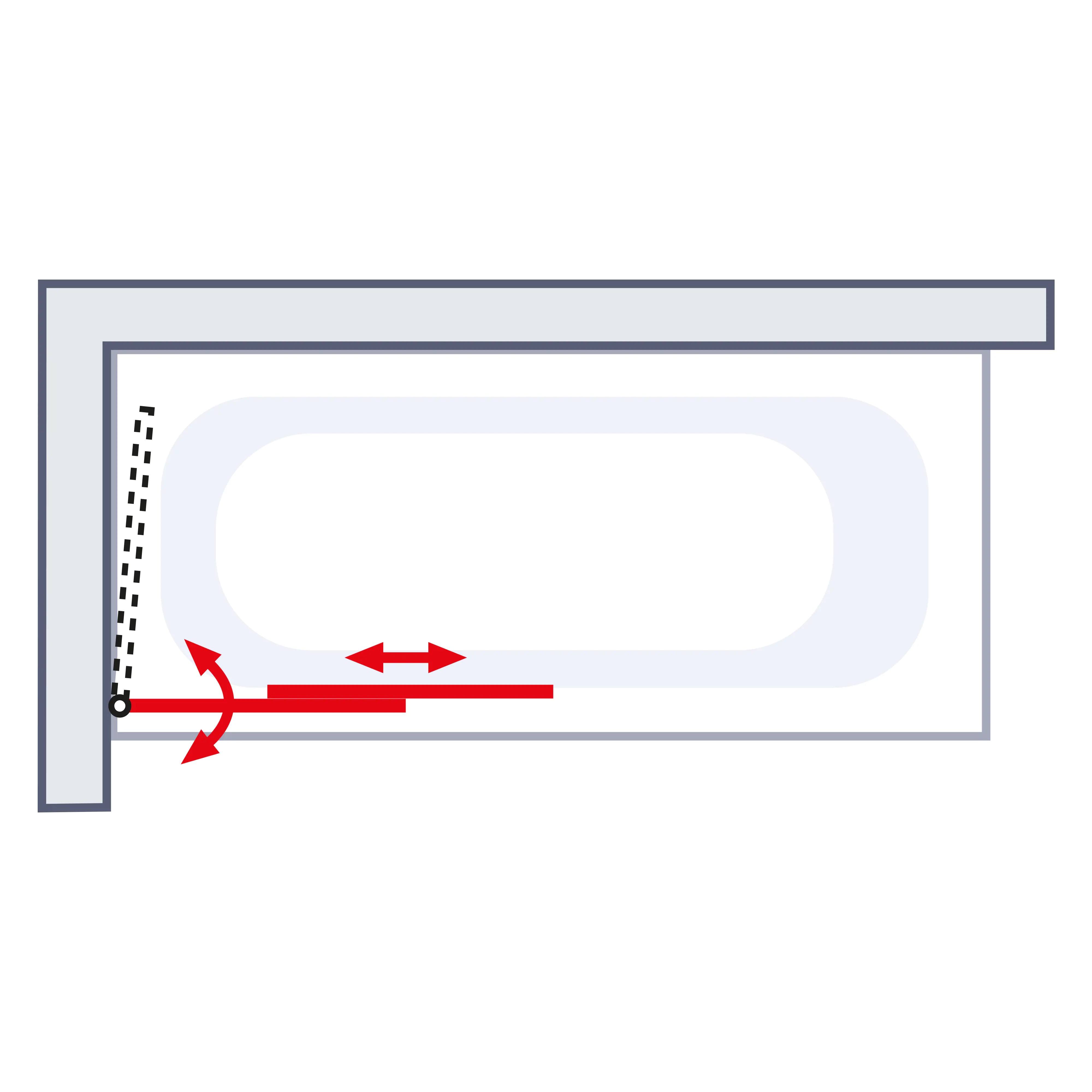 Schulte Badewannenaufsatz D1130 2-tlg. 140 x 70-118 cm + Handtuchhalter