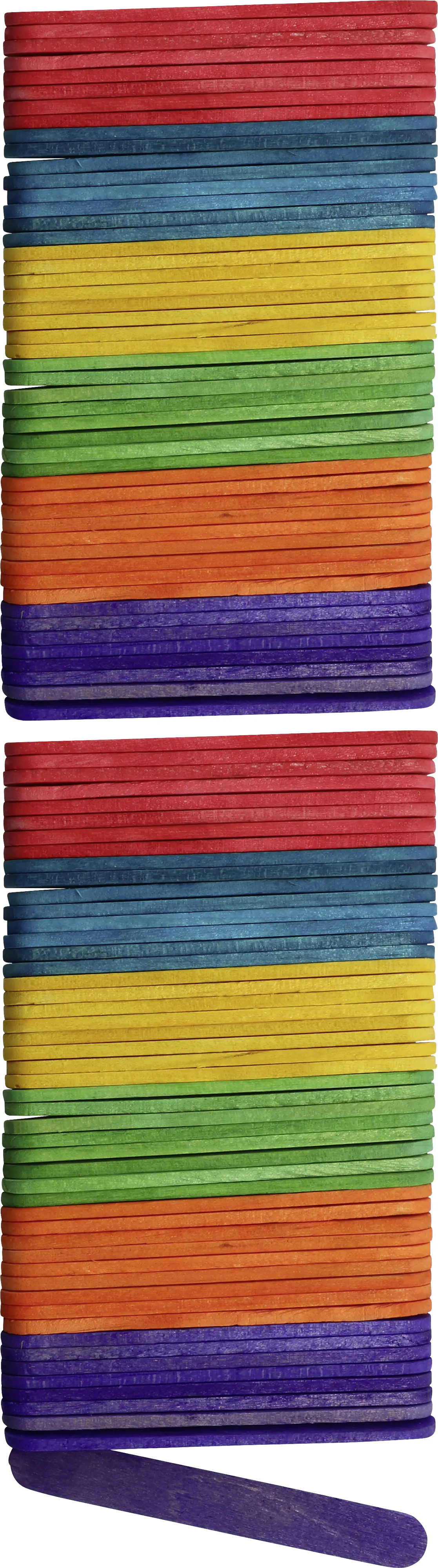 Glorex Bastelhölzer 8x65 mm 100 Stück farbig sortiert