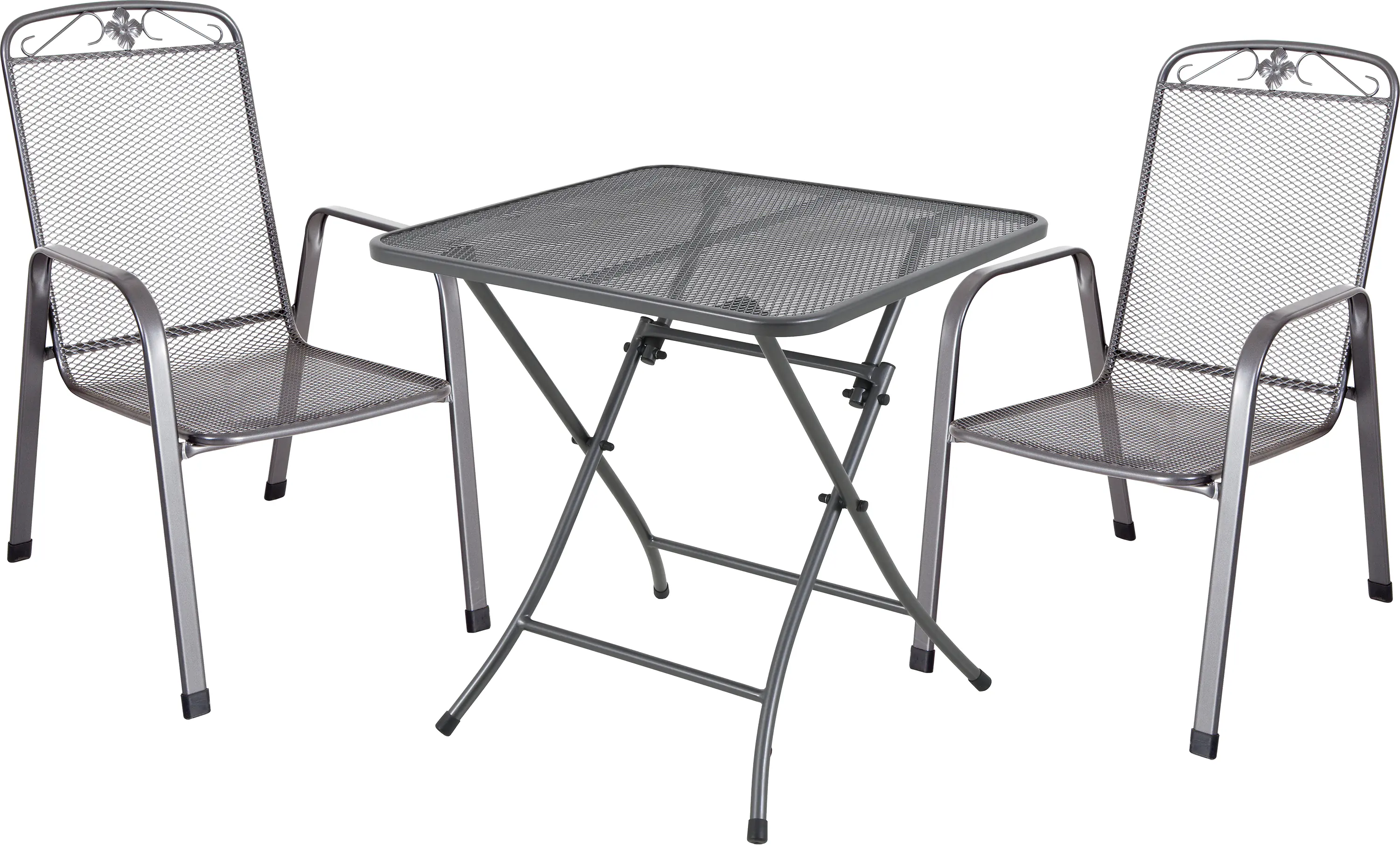 MWH Balkon-Set Latte Metall 2 Stühle