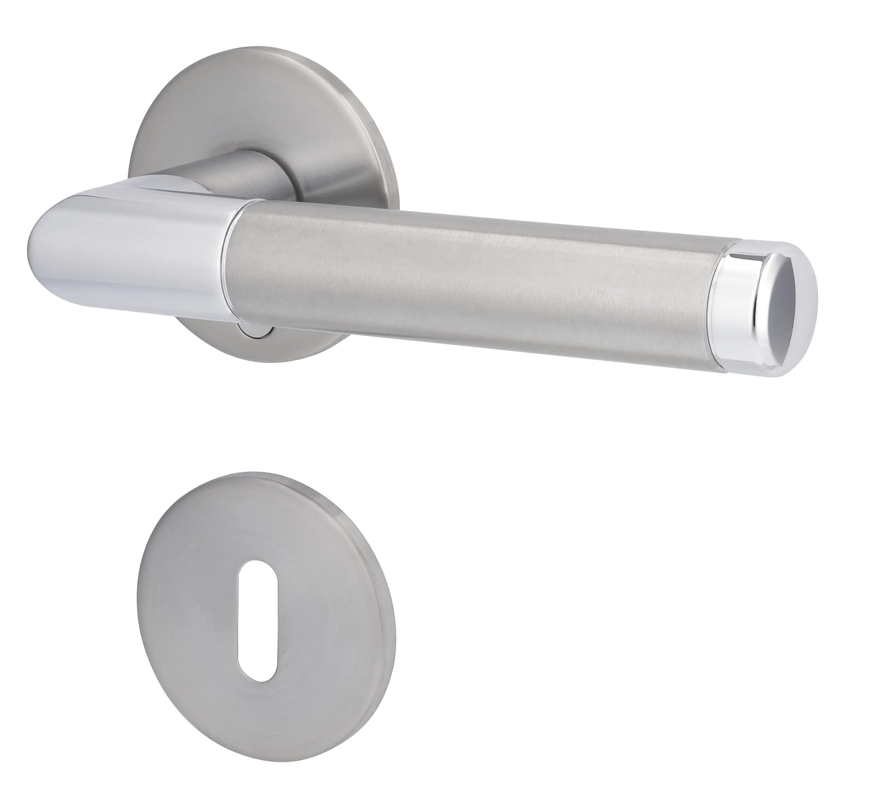 Alpertec BB-Rosettengarnitur Ruben Edelstahl silber rund