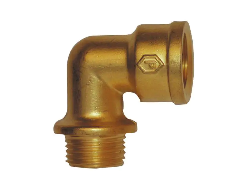 Cornat Winkel 90° Messing blank, 3/4" IG, 3/4" AG