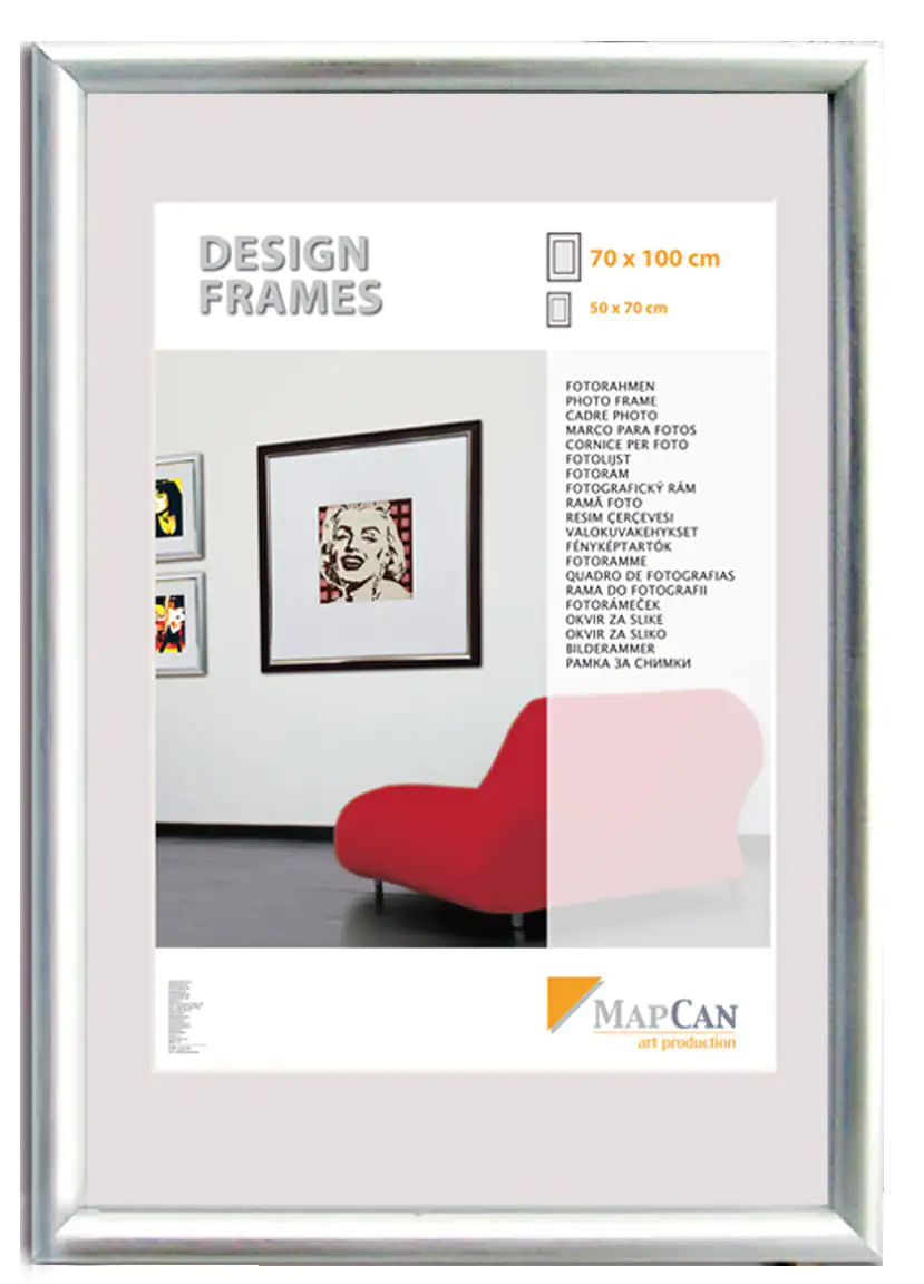 Kunststoff Bilderrahmen Design Frames silber, 21 x 29,7 cm