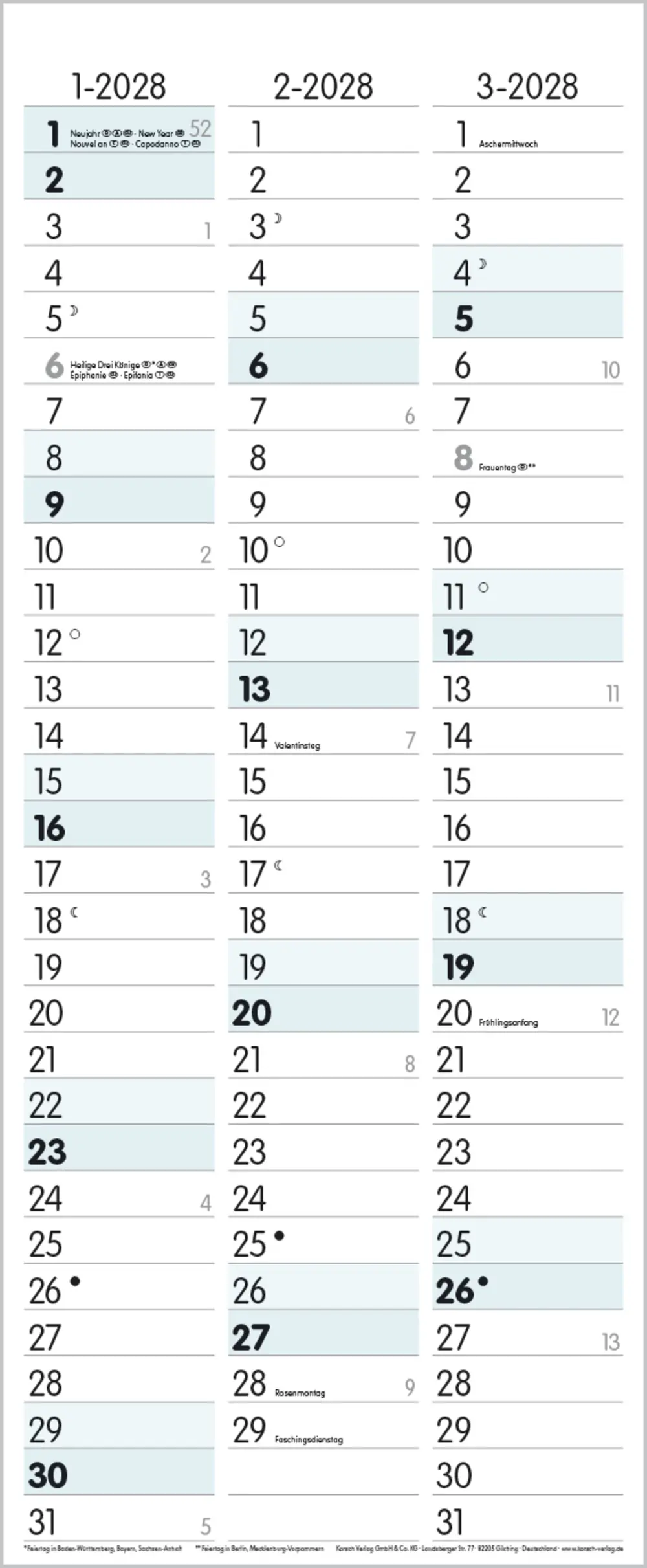 Korsch Kalender My Timer 2027 grau