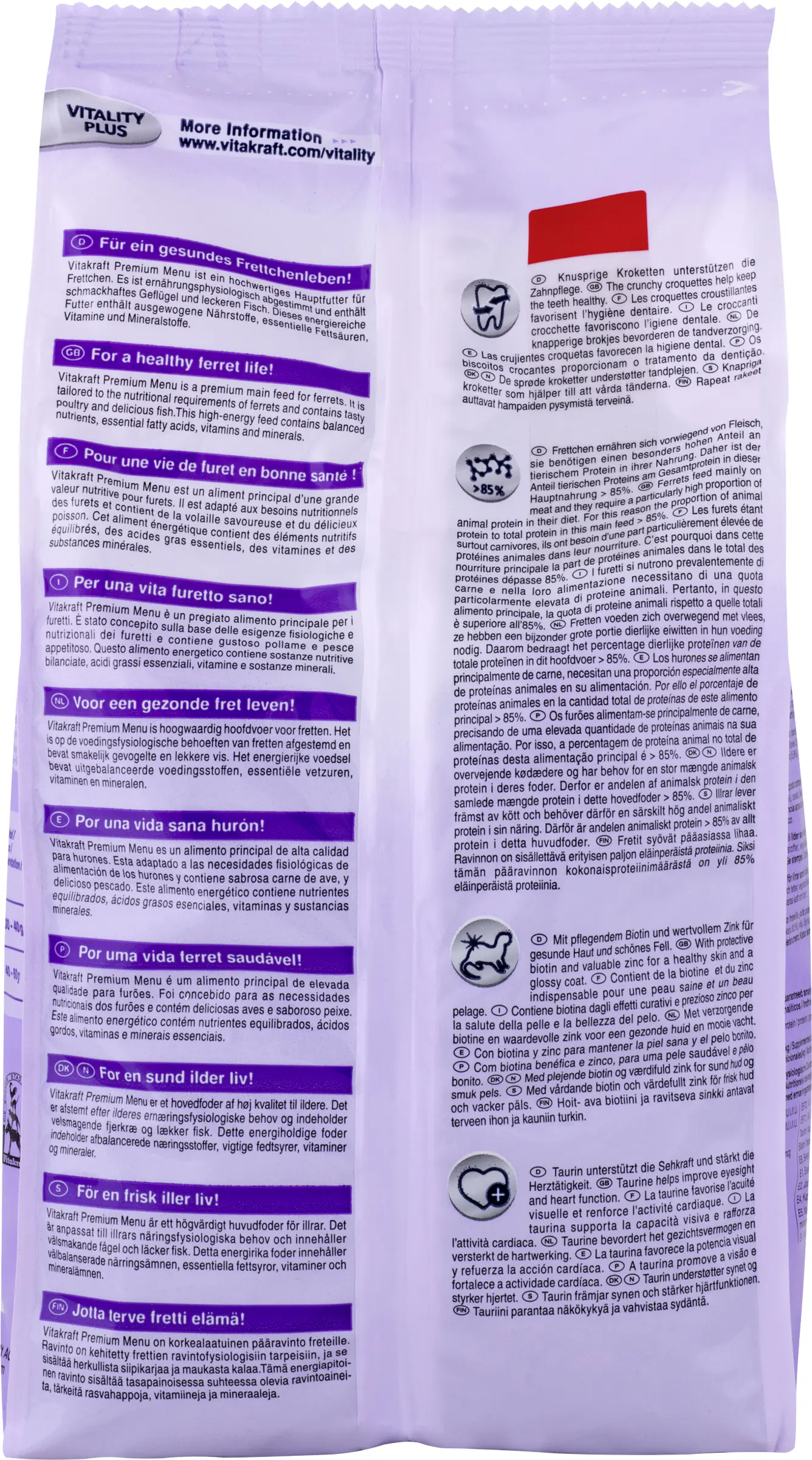 Vitakraft Nagerfutter Premium Menü Frettchen 800 g 