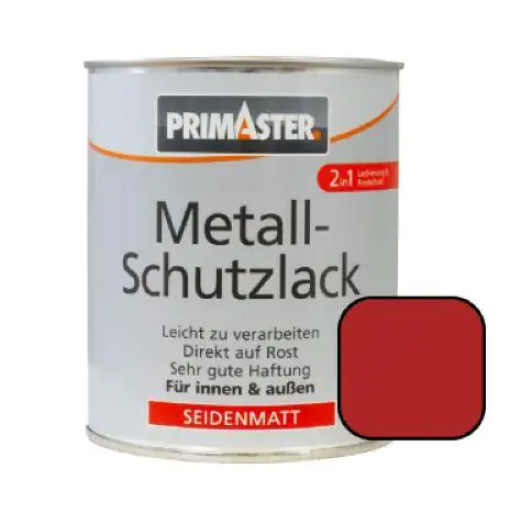 Primaster Metall-Schutzlack RAL 3000 750 ml feuerrot seidenmatt Primaster Metall-Schutzlack RAL 3000 750 ml feuerrot seidenmatt