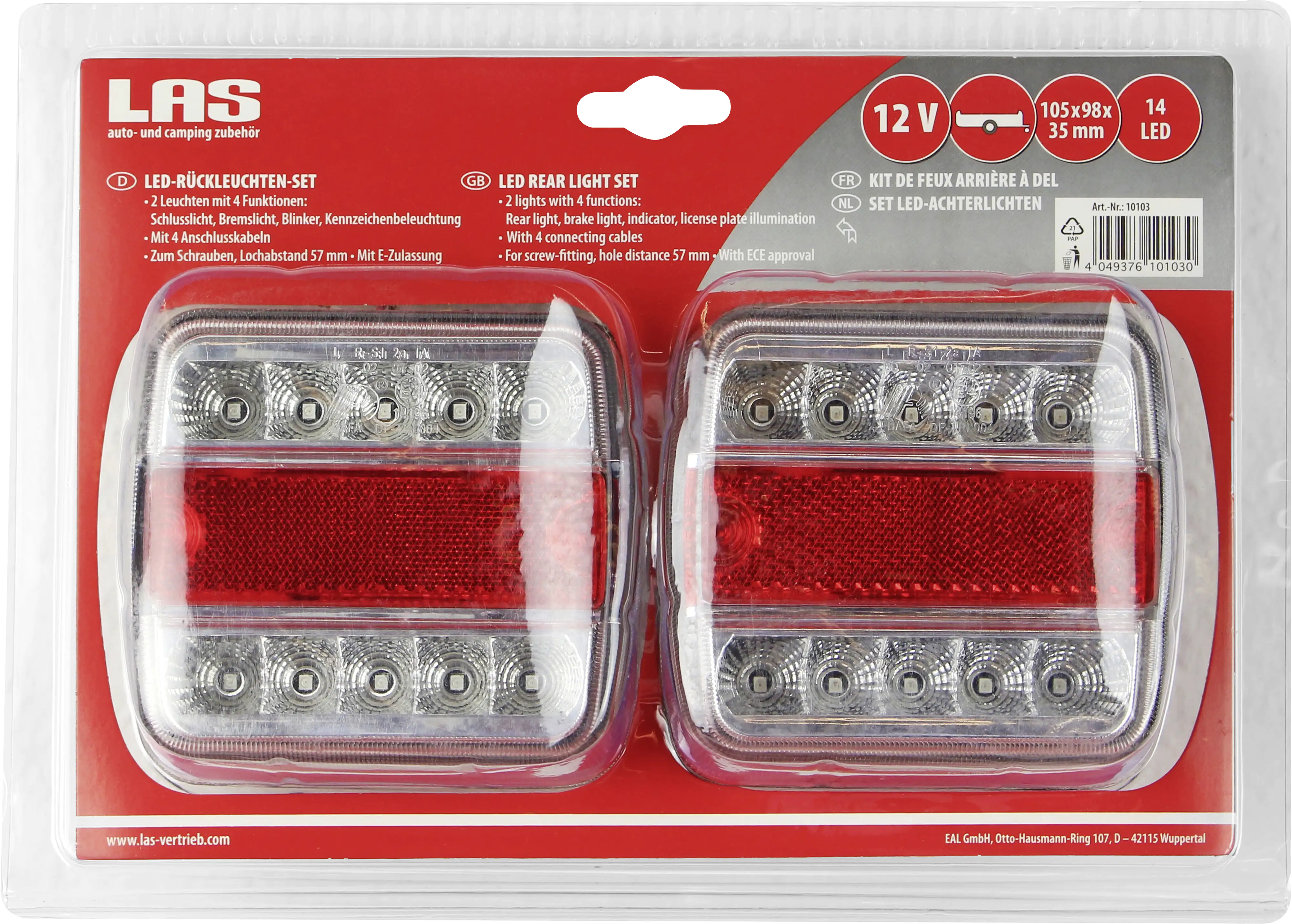 LAS LED Rückleuchten-Set 10103 12V rechts und links