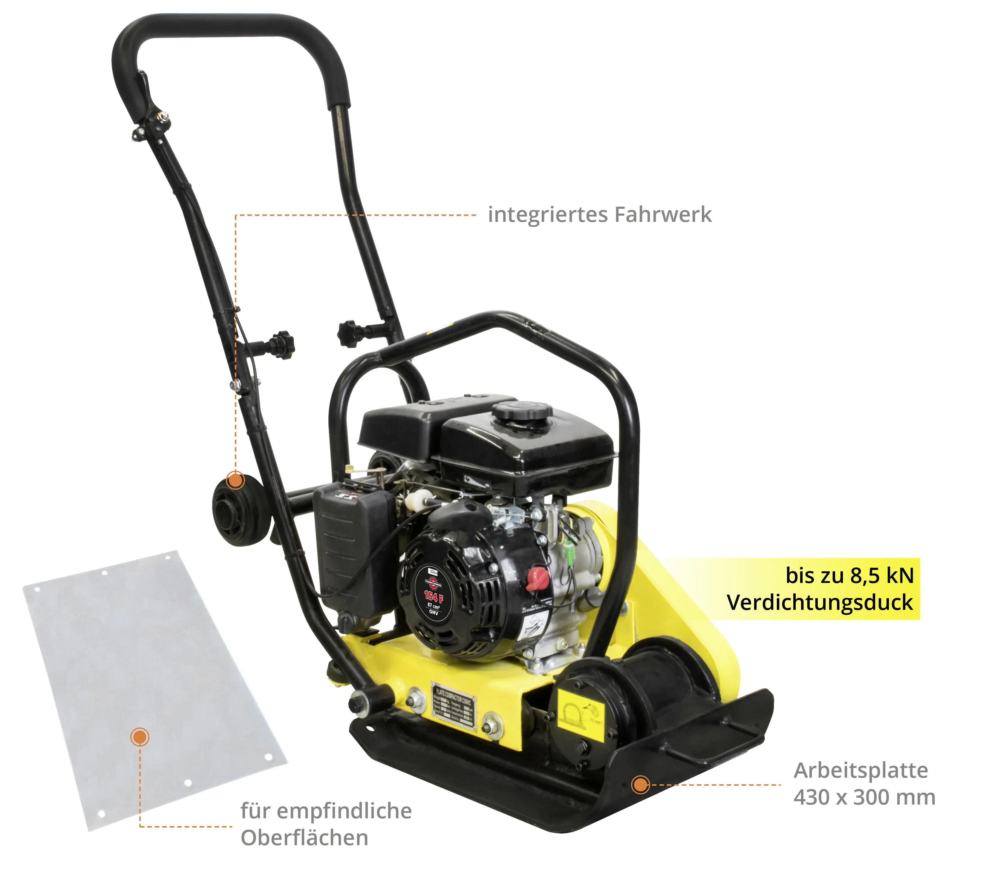 Güde Rüttelplatte GRP 50 4-Takt 1,5 kW 2,0 PS Benzin Güde Rüttelplatte GRP 50 4-Takt 1,5 kW 2,0 PS Benzin
