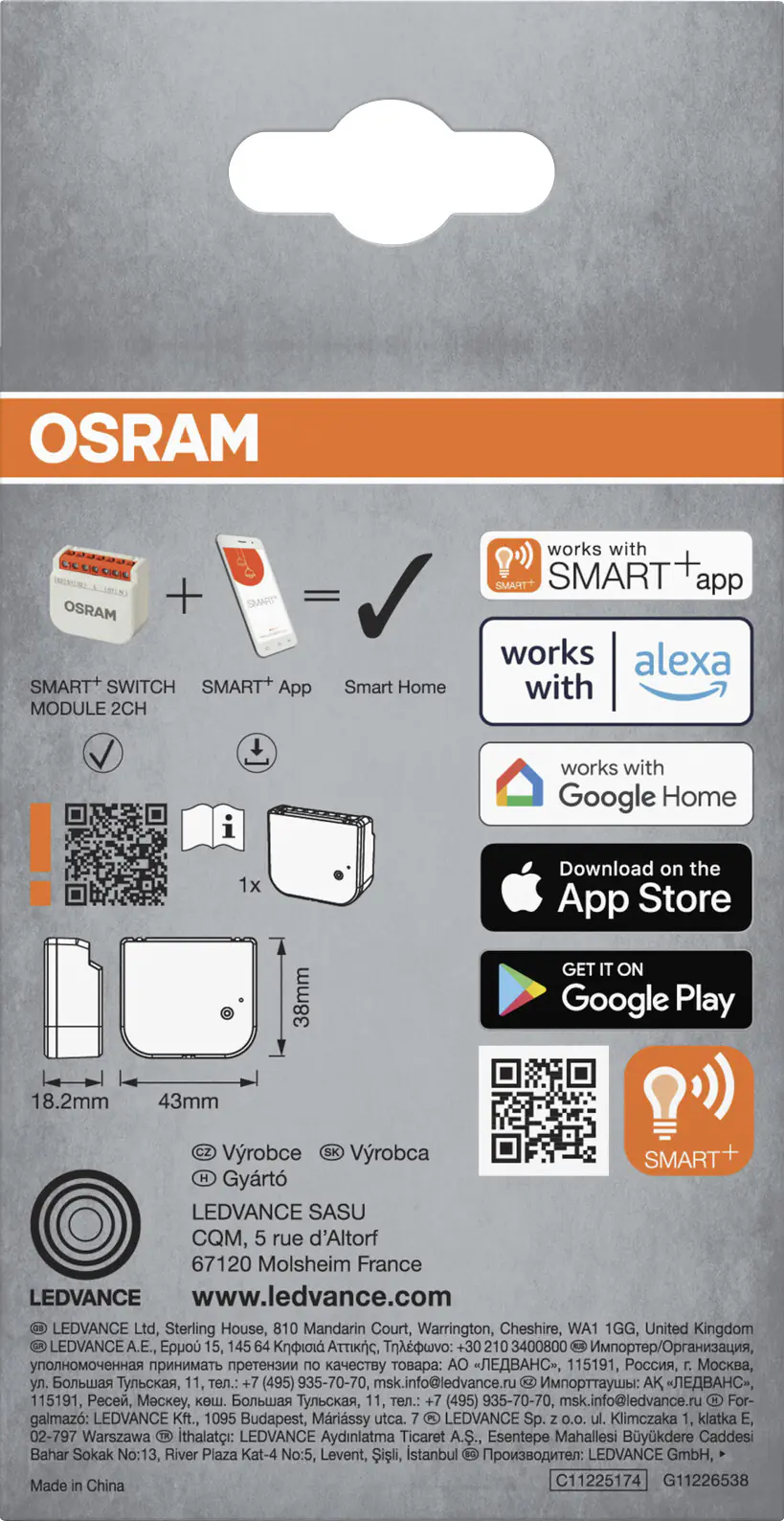 Ledvance Smart Schaltmodul WiFi Switch 2CH weiß