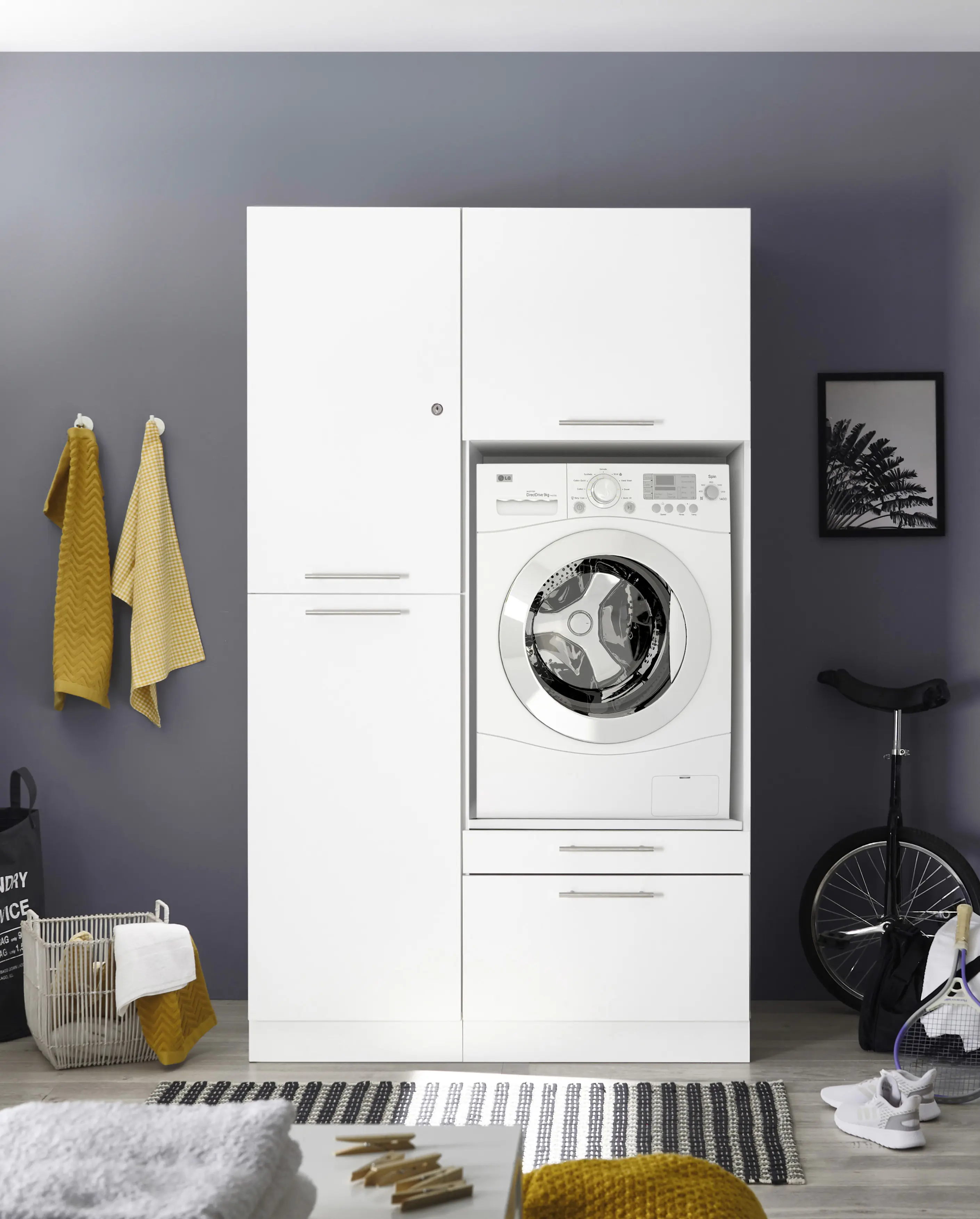 Respekta Waschmaschinenschrank Clara Waschmaschinenumbauschrank HWRSET9