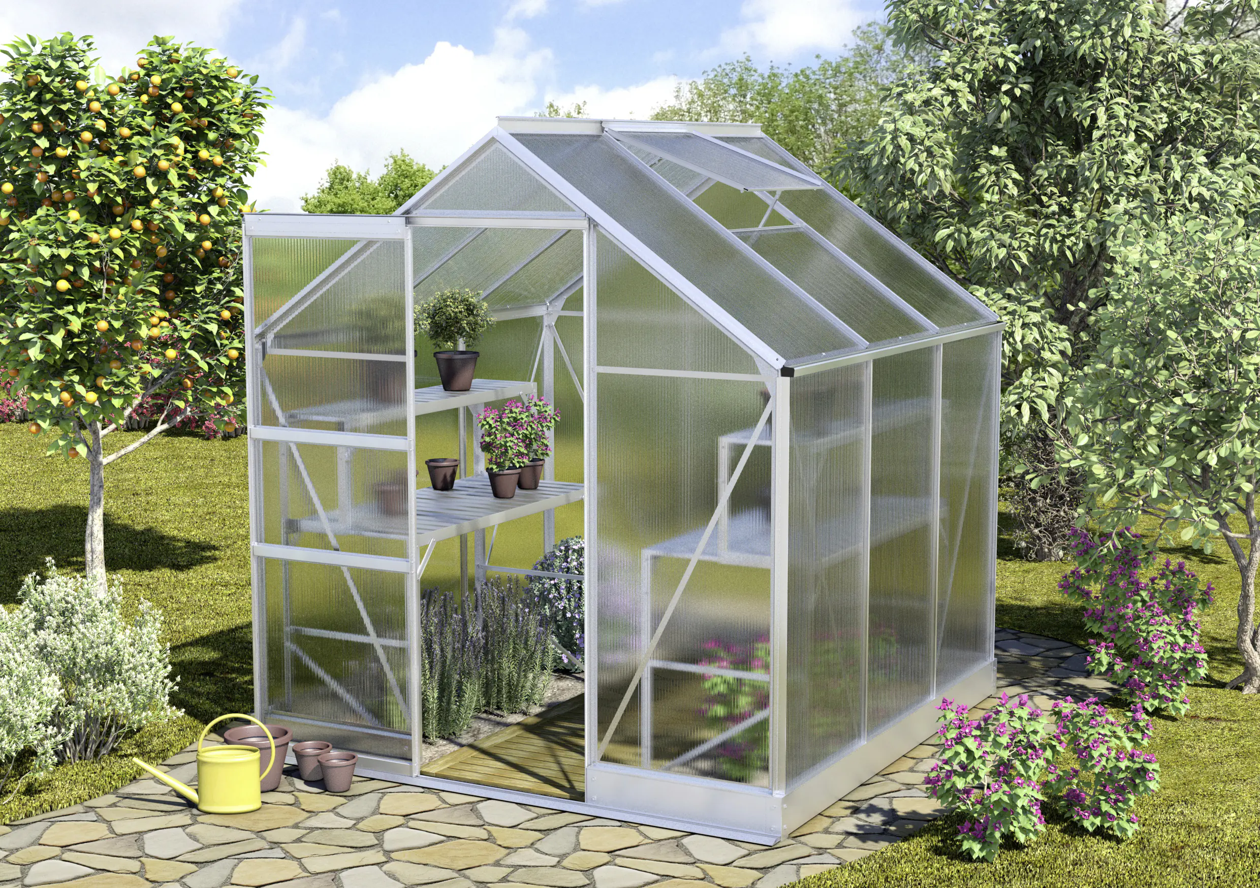 Vitavia Gewächshaus Apollo 3800 194 x 201 cm 4 mm Hohlkammerplatten