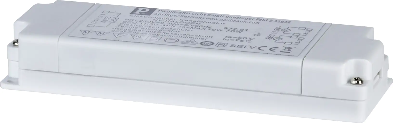 Paulmann Transformator elektronisch VDE Flat 20-70 W 230/12 V 70 VA weiß
