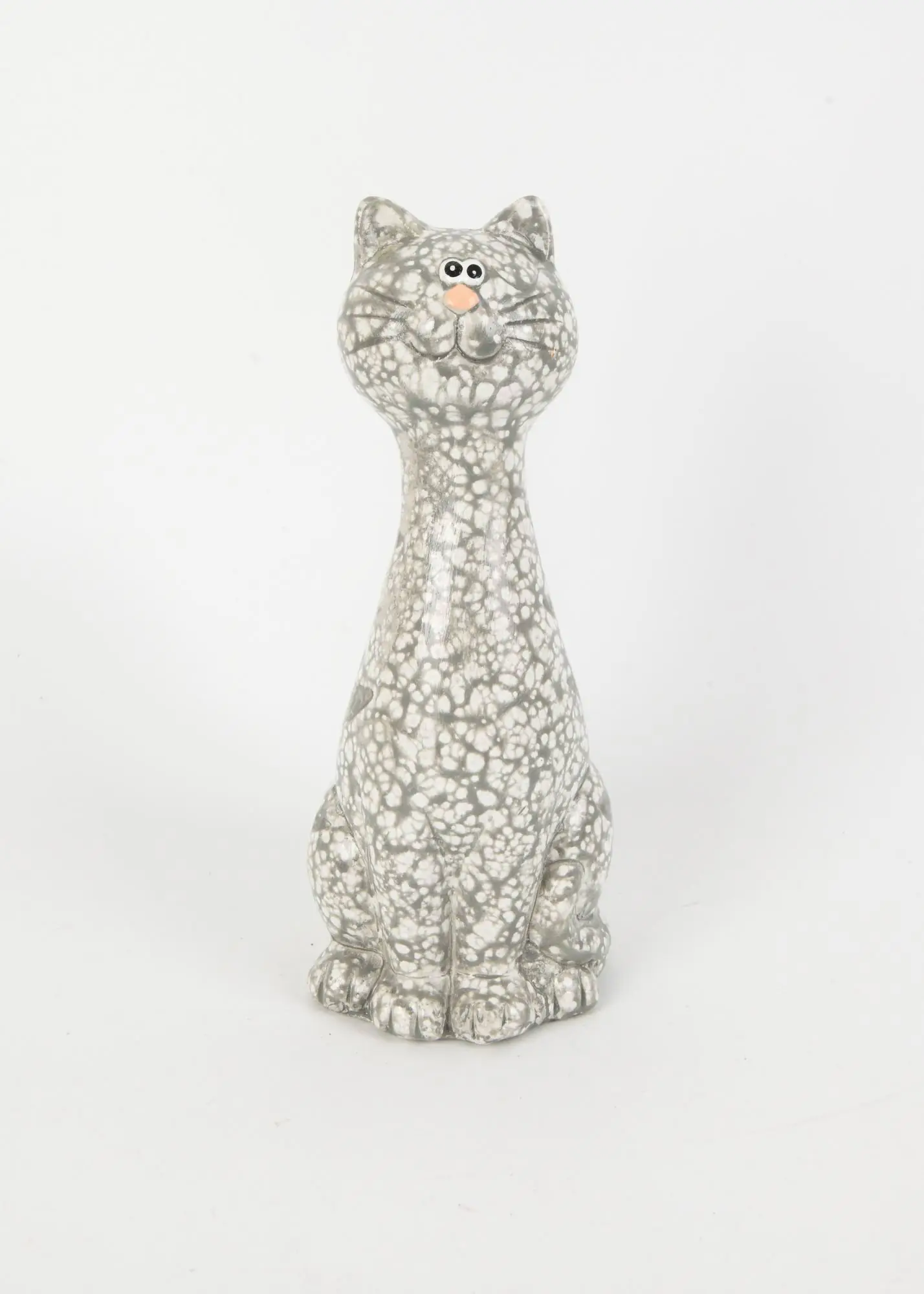 TrendLine Dekofigur Katze Terrakotta 18 x 7 x 7 cm grau