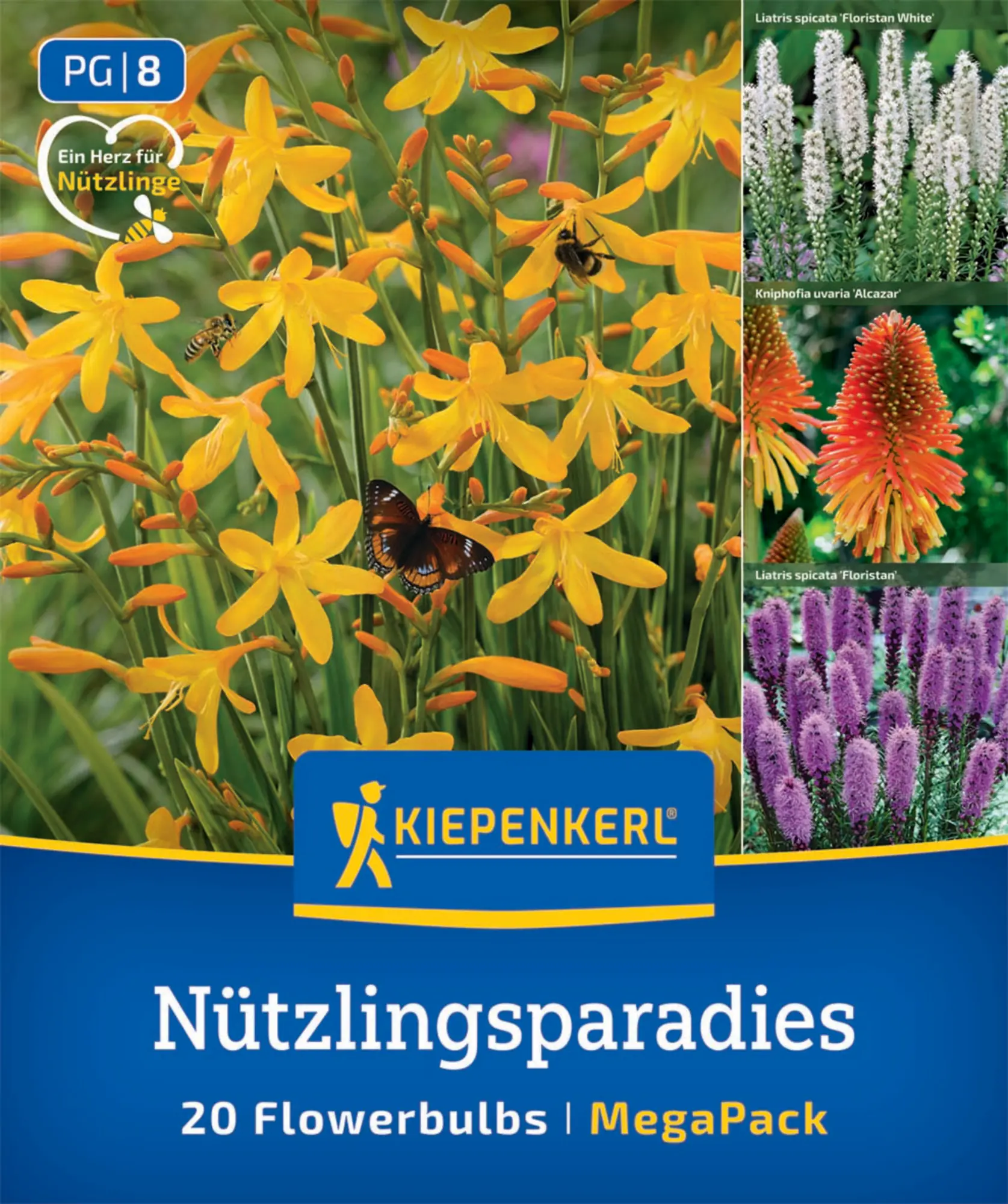 Kiepenkerl Mega-Pack Frühjahrsblumenzwiebel Blumenzwiebelmischung Nützlingsparadies 20 Stück