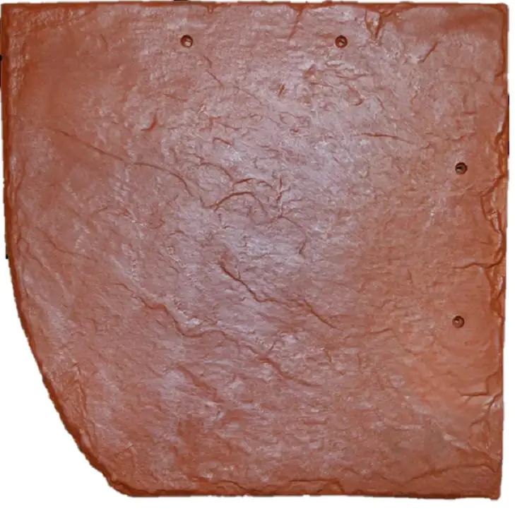 Stabuflex Kunststoff Schindel Bogen links 25 x 25 cm terrakotta