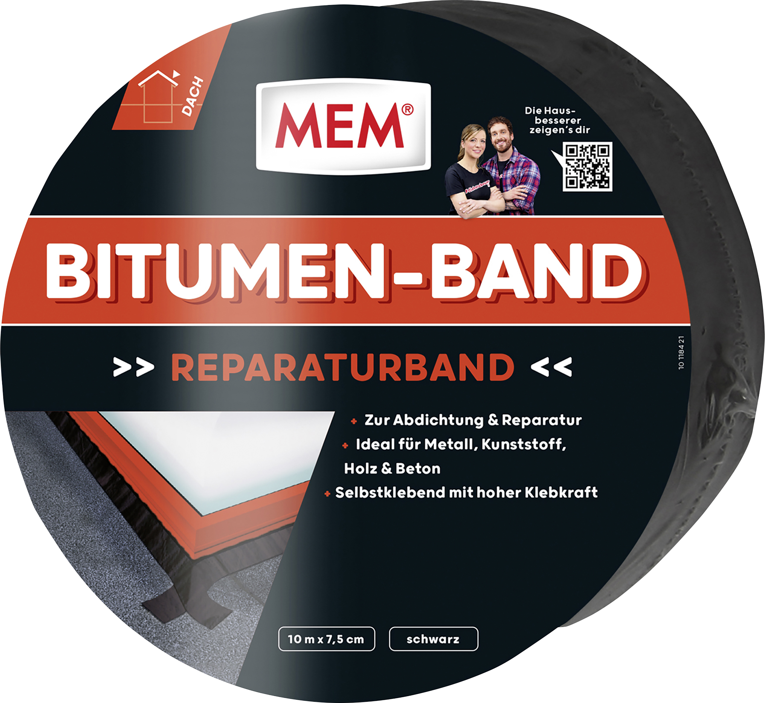 MEM Bitumen-Band 10 m x 7,5 cm schwarz