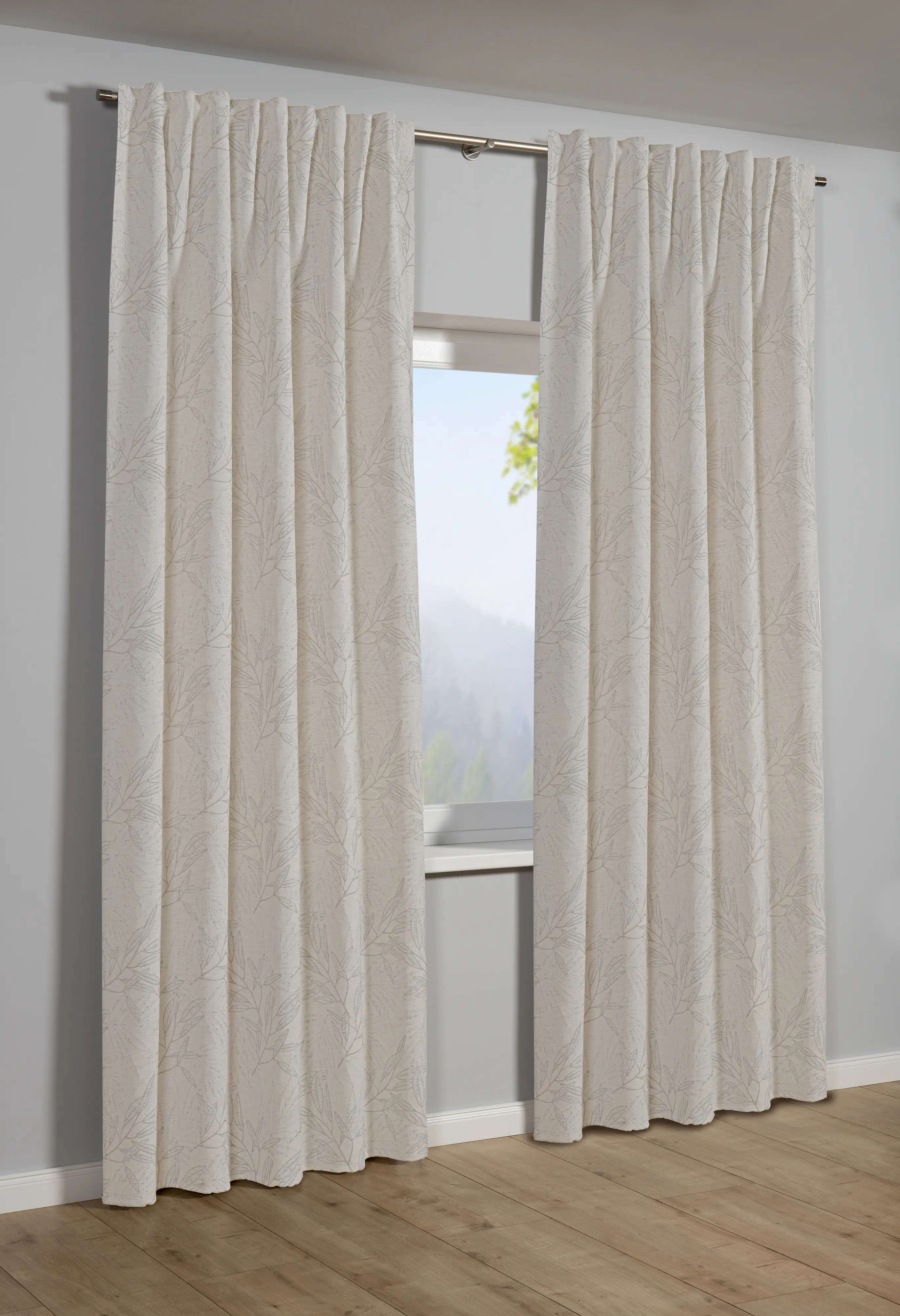 Sehlbach Dekoschal mit Gardinenband natur 135 x 245 cm  