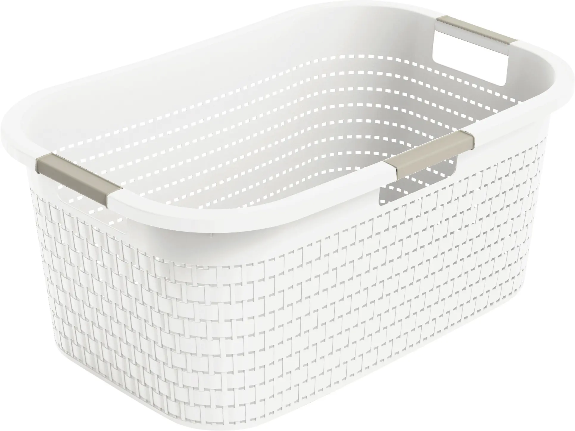 Rotho Wäschekorb Country, 40 l mistletoe weiß