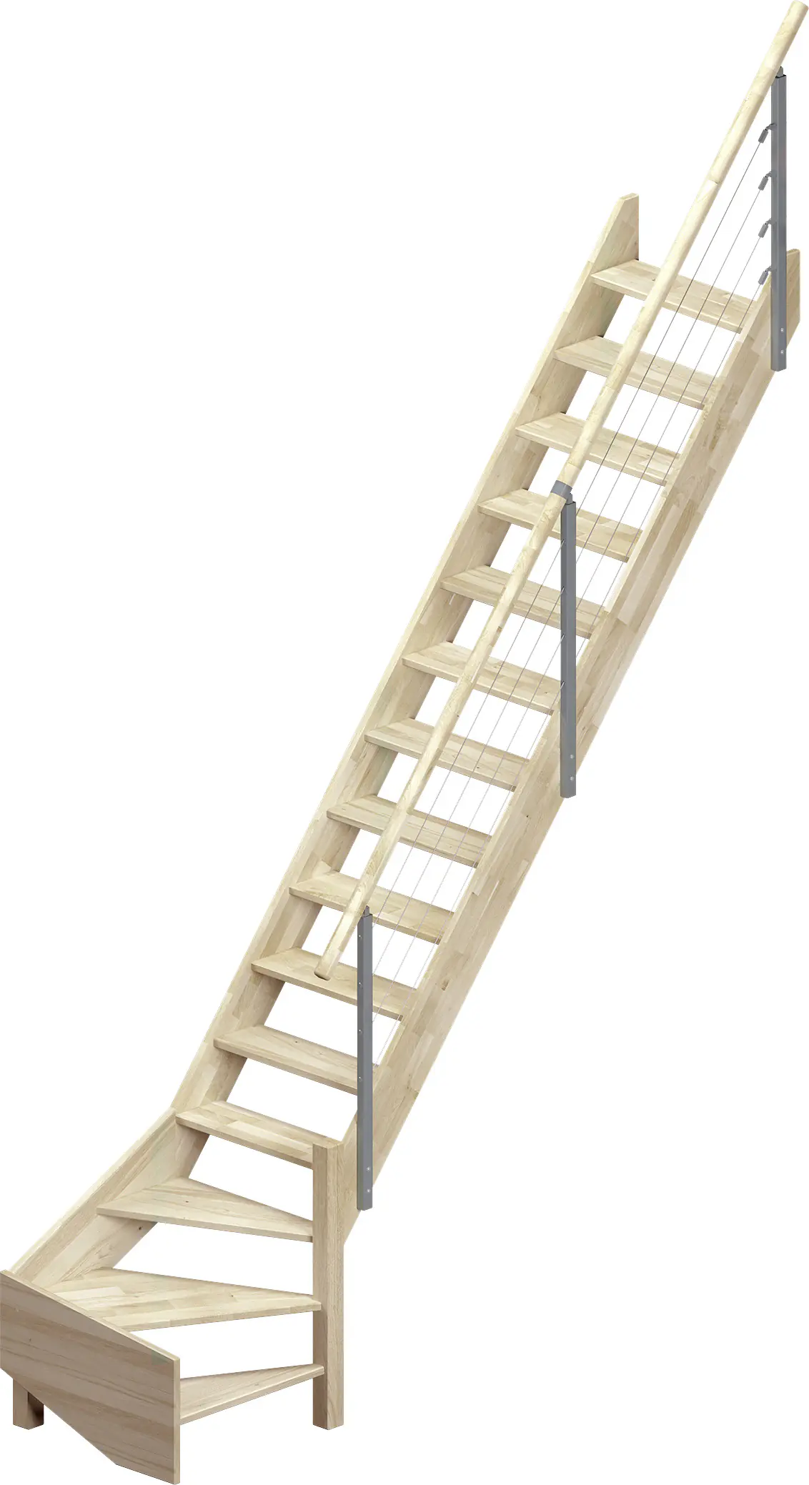 Dolle Raumspartreppe Brest Eiche 1/4gewendelt unten rechts