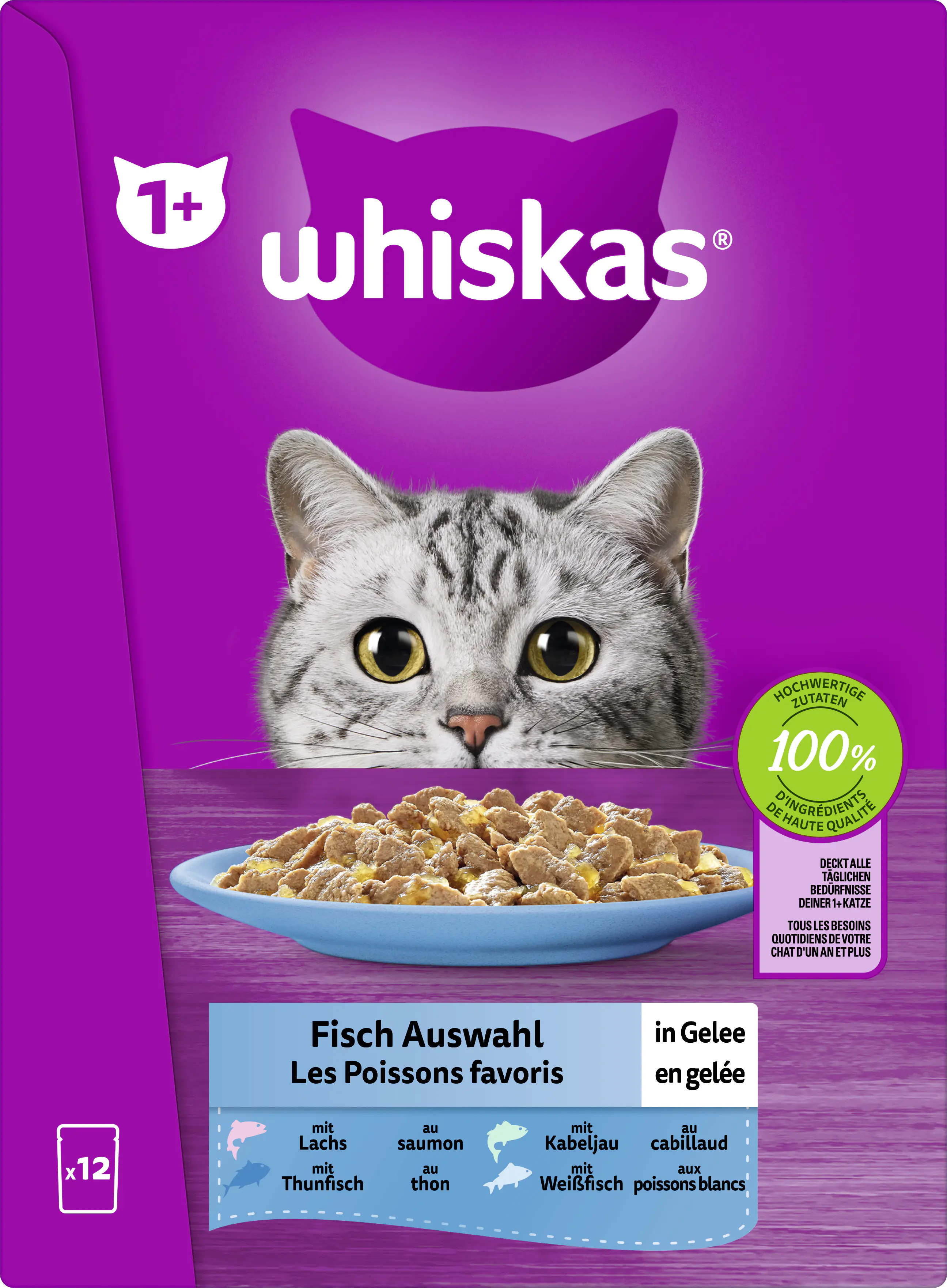 Whiskas Multipack 1+ Fisch in Gelee 12 x 85 g