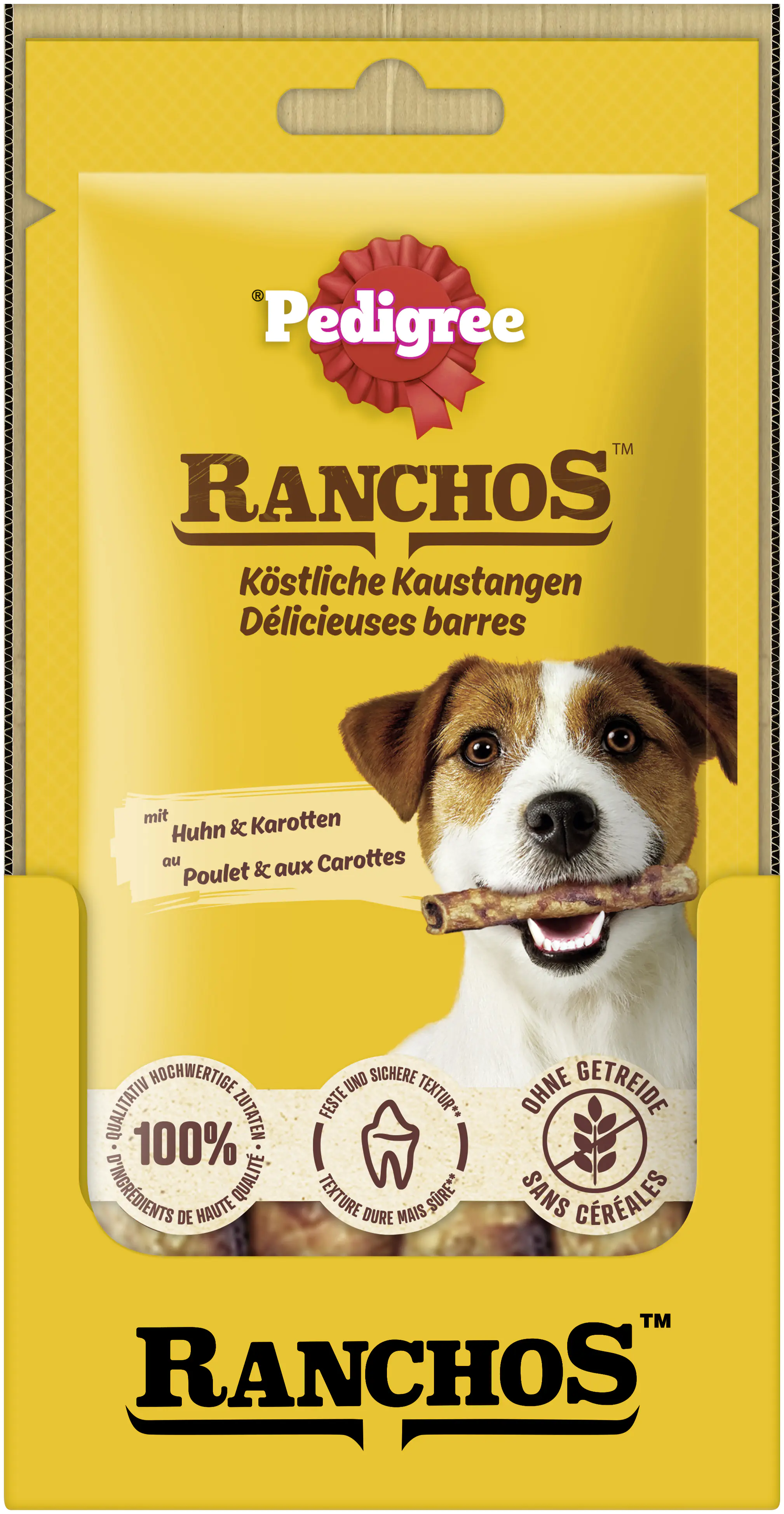 PEDIGREE® RANCHOS Beutel Köstliche Kaustangen mit Huhn & Karotten 12 x 40g
