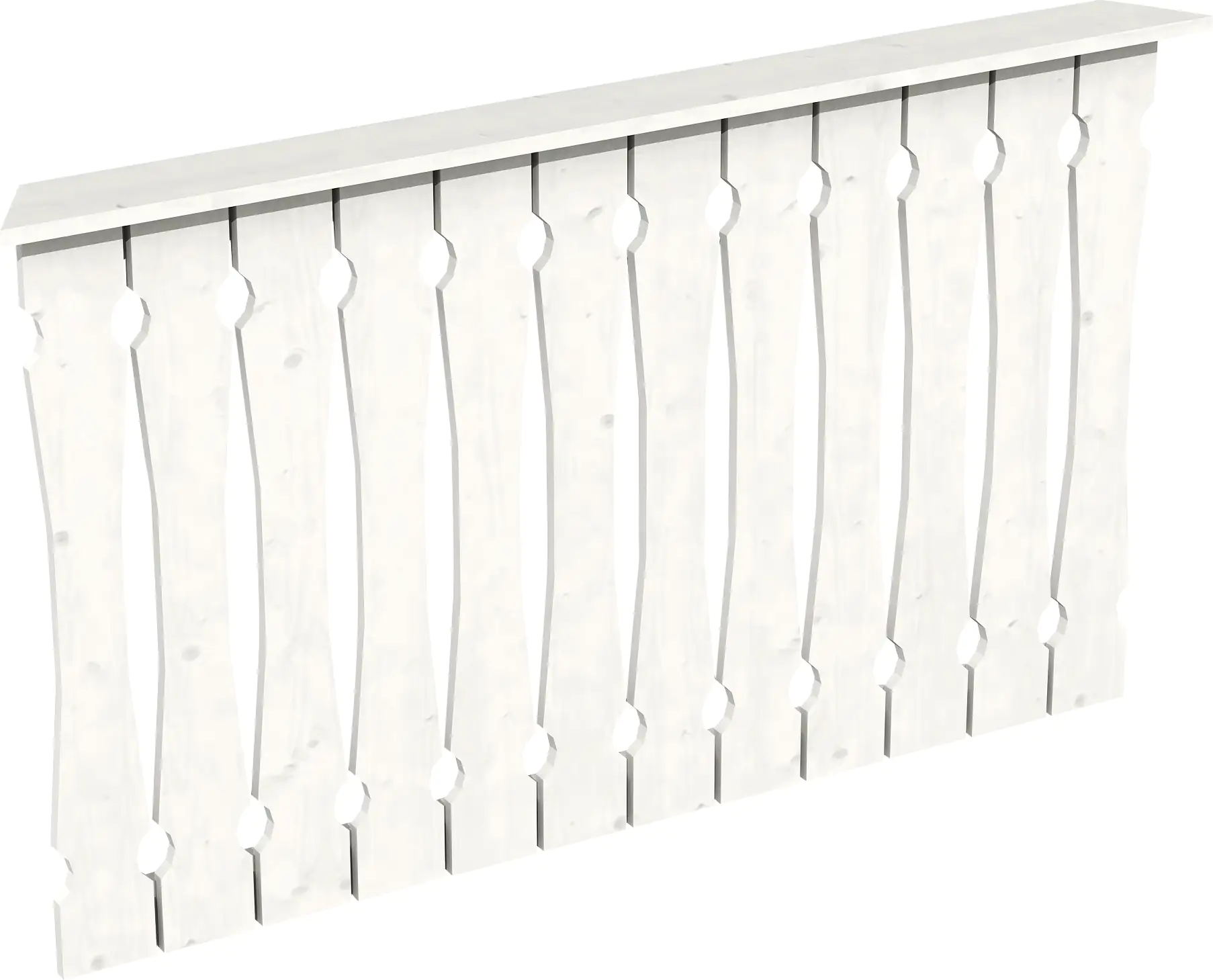 SKAN HOLZ Brüstung Balkonschalung 150 x 96 cm, Fichte, lasiert in Weiß