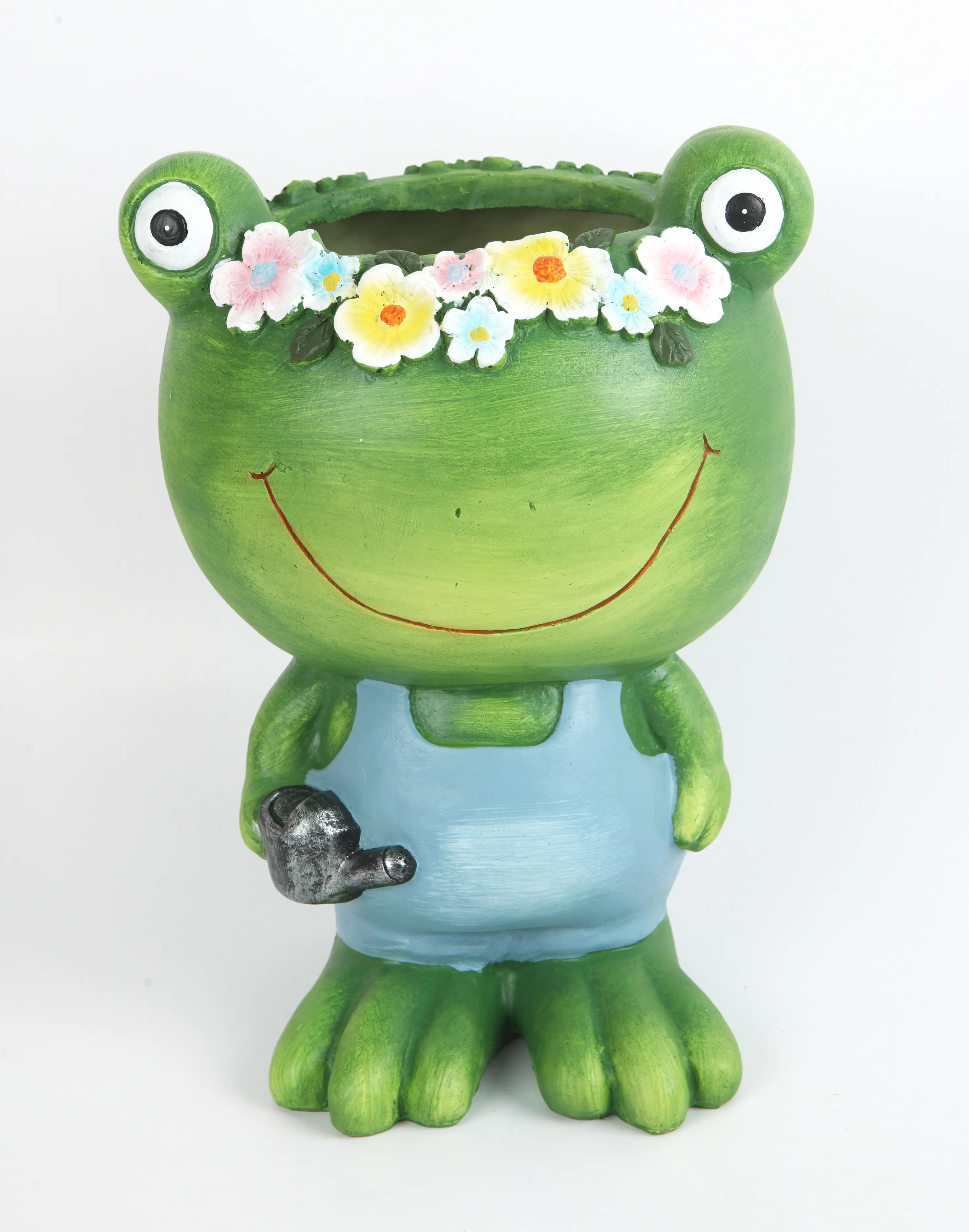 TrendLine Pflanztopf Polyresin Frosch 30 x 17 x 21 cm grün