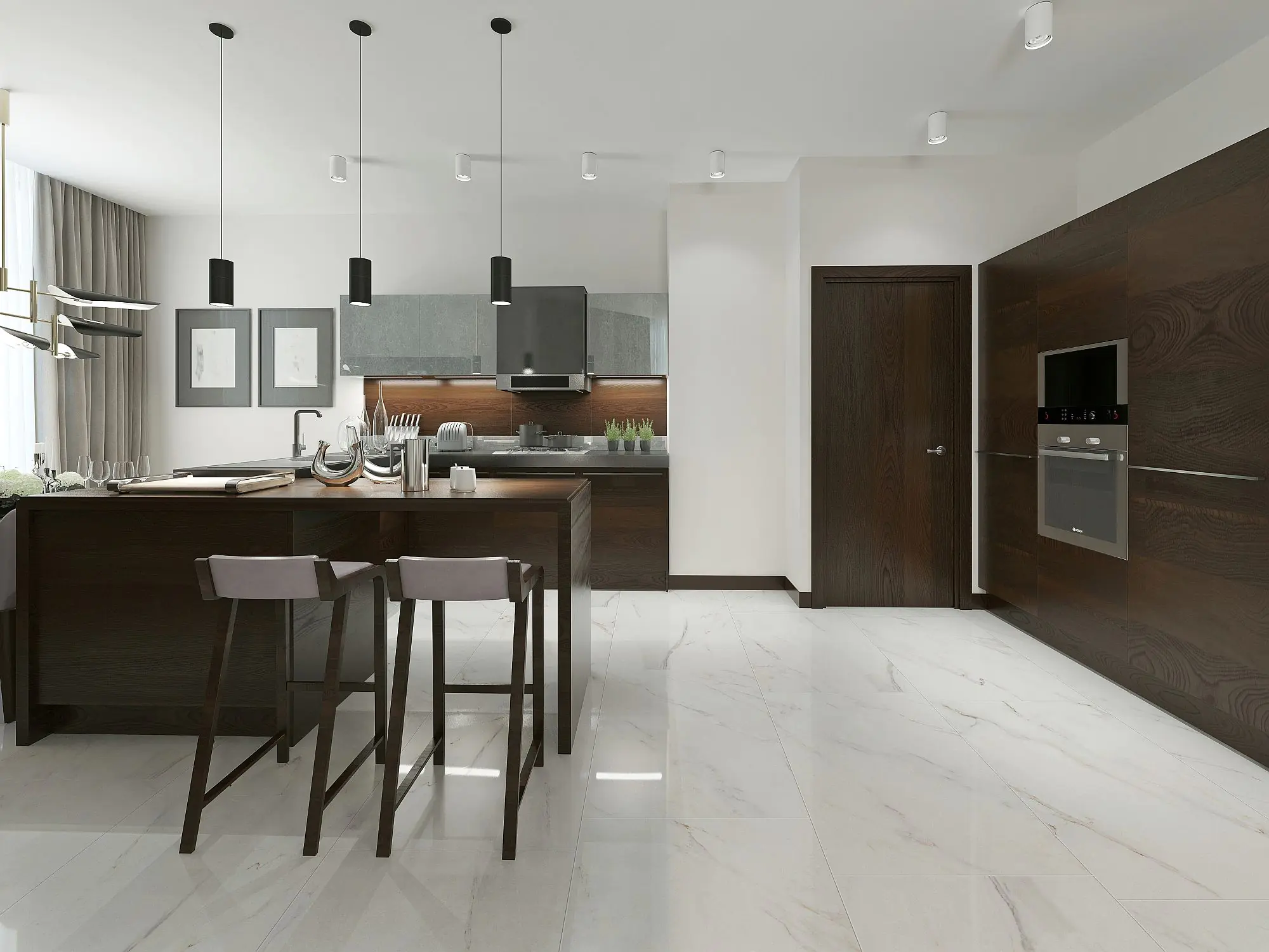 Eurostone Bodenfliese Feinsteinzeug Ceratec Calacatta glasiert glänzend 60 x 120 cm Eurostone Bodenfliese Feinsteinzeug Ceratec Calacatta glasiert glänzend 60 x 120 cm