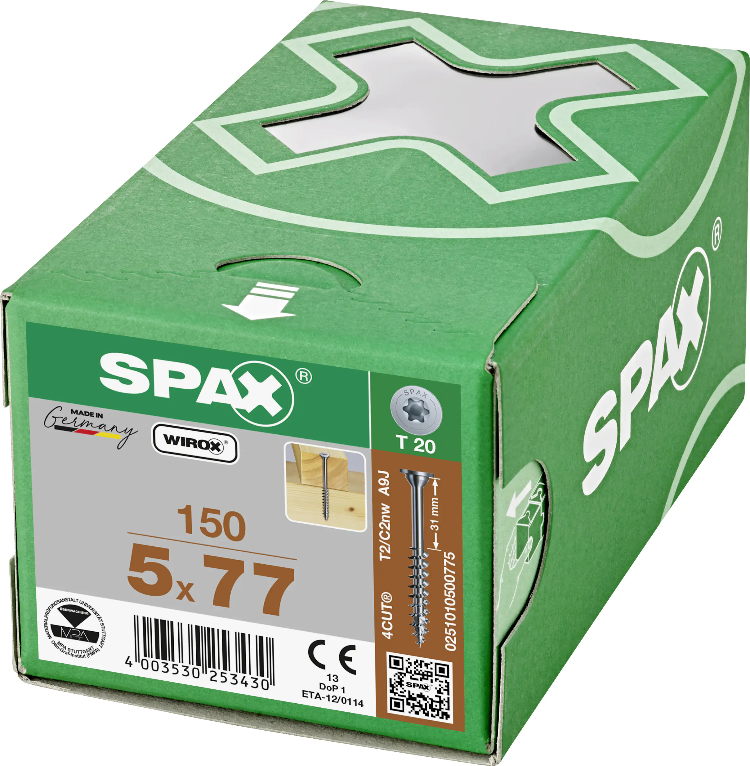 Spax Universalschrauben 5.0 x 77 mm TX 20 - 150 Stk.