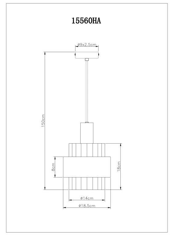 Globo Hängeleuchte Milley Ø 18,5 x 150 cm bronze matt