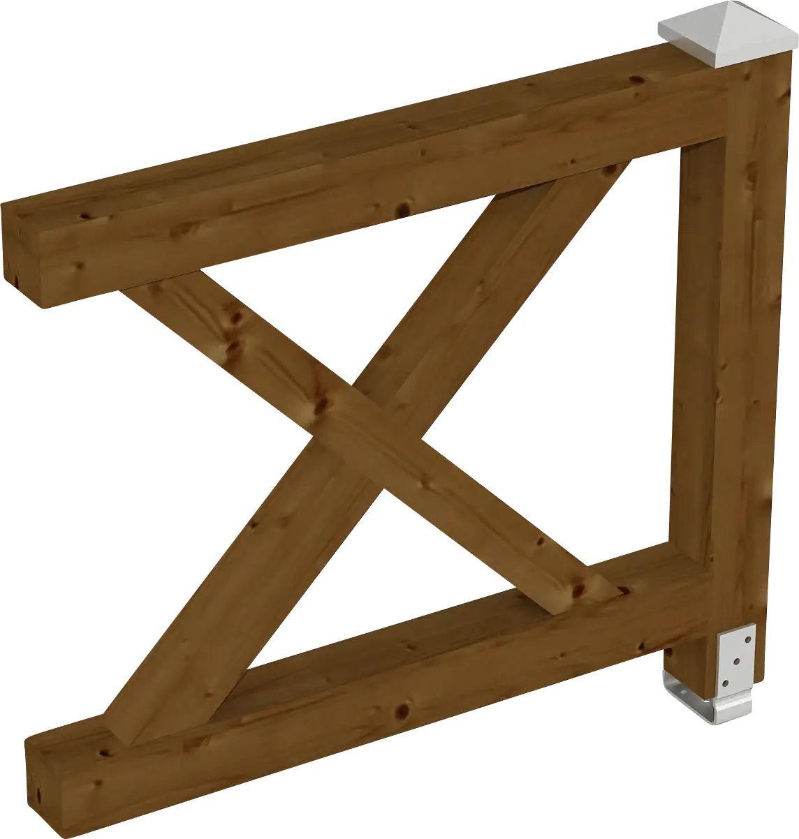 SKAN HOLZ Brüstung Andreaskreuz 108 x 84 cm, Fichte, lasiert in Nussbaum