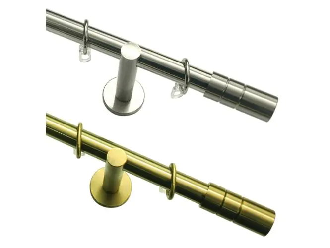 Gardinia Stilgarnitur Zylinder edelstahl, 120 cm, Ø 20 mm