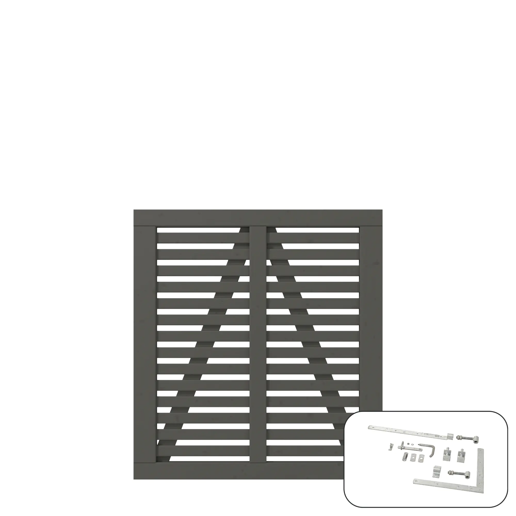 Plus Einzeltor Harmoni inkl. Beschläge 100 x 107 cm umbragrau fungizidbehandelt