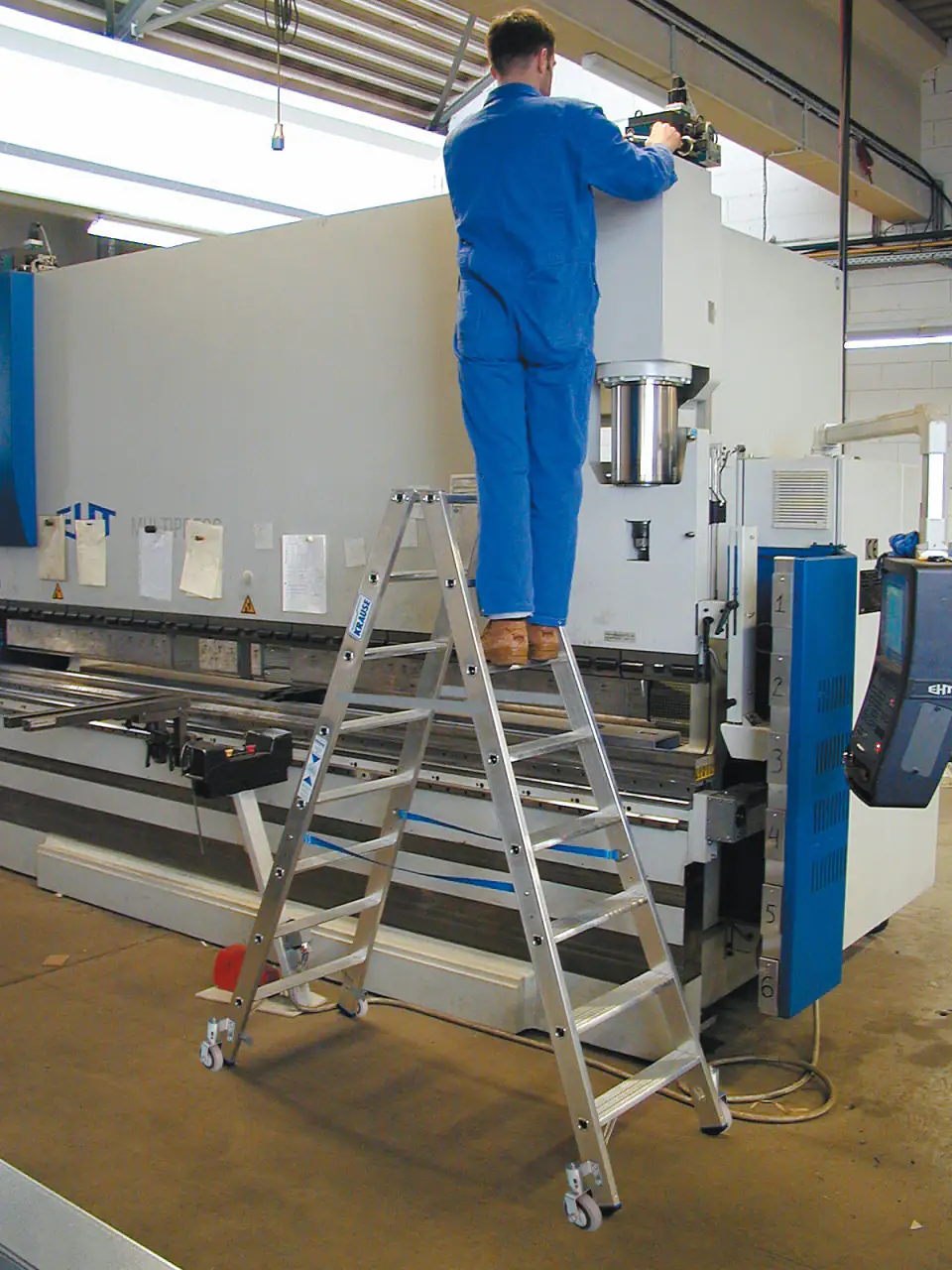 Krause Aluminium-Doppelleiter STABILO fahrbar 2,50 m