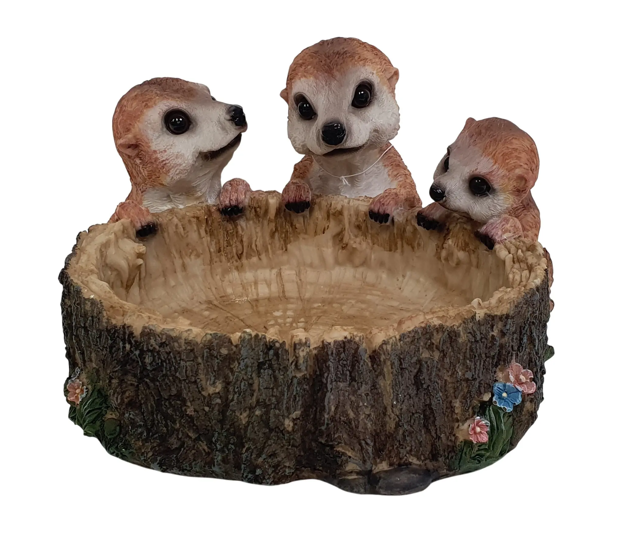 Dekofigur Erdmännchen Tränke 29,5 x 30,5 cm braun/creme