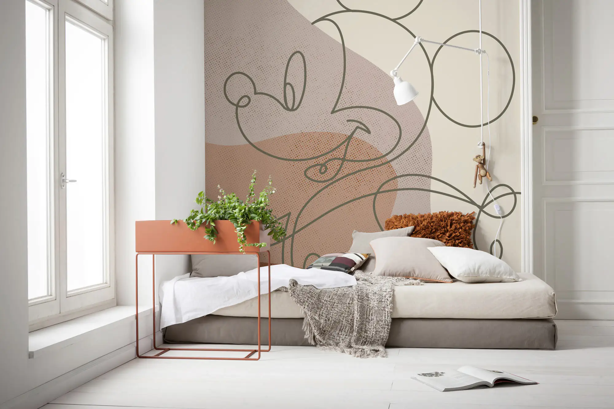 Komar Vlies Fototapete Mickey Line Drawing 250 x 280 cm 