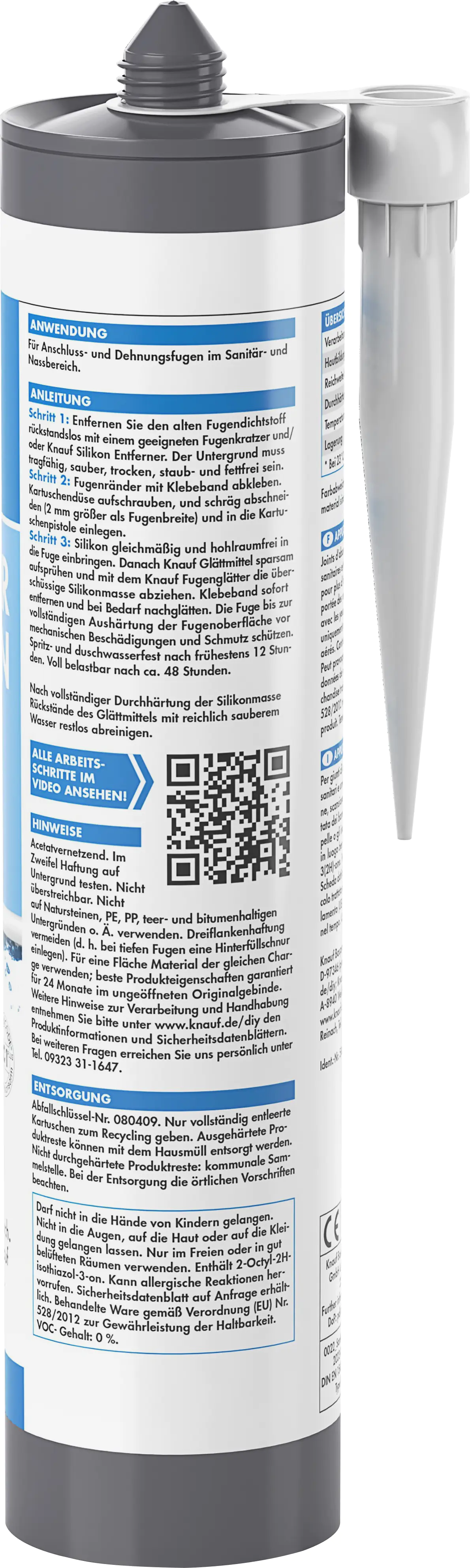 Knauf Sanitär Silikon transparent 300 ml Knauf Sanitär Silikon transparent 300 ml