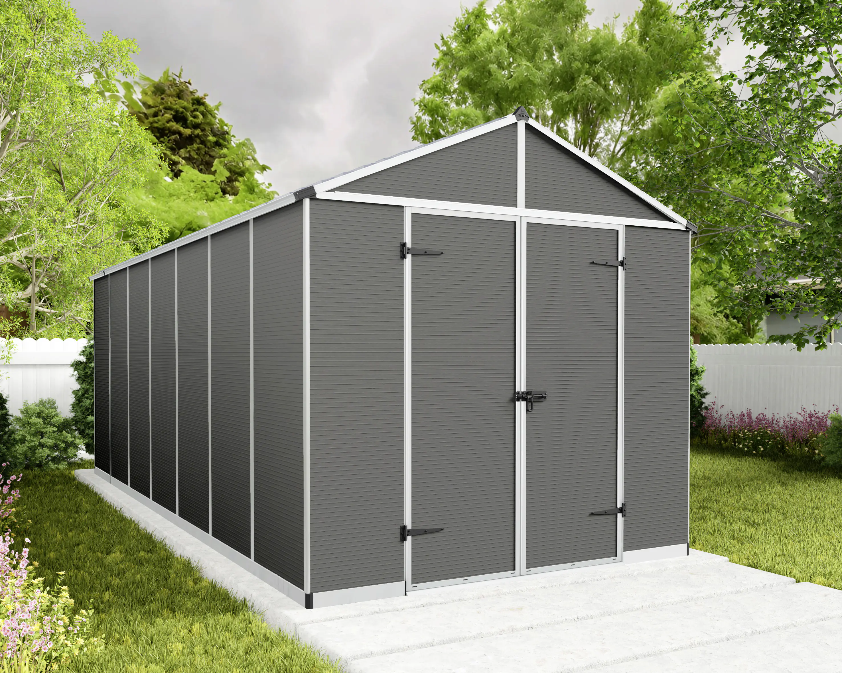 Canopia Gerätehaus Rubicon Alu grau 528 x 227 cm