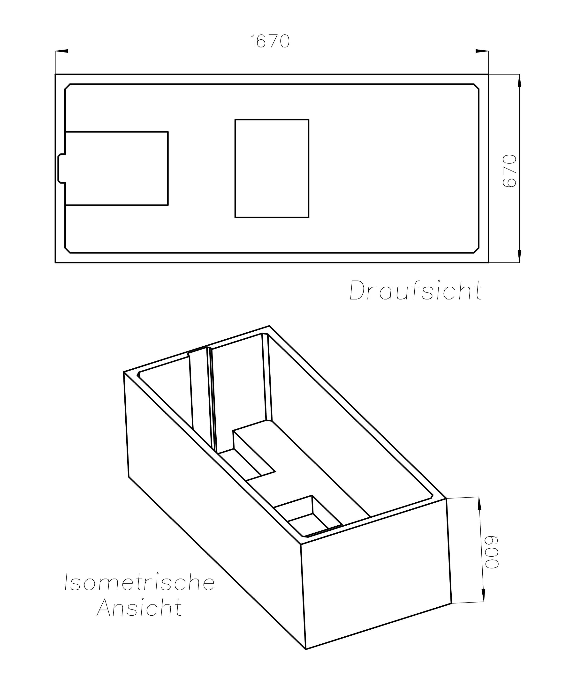 Ottofond Wannenträger Atlanta 1670 x 670 mm