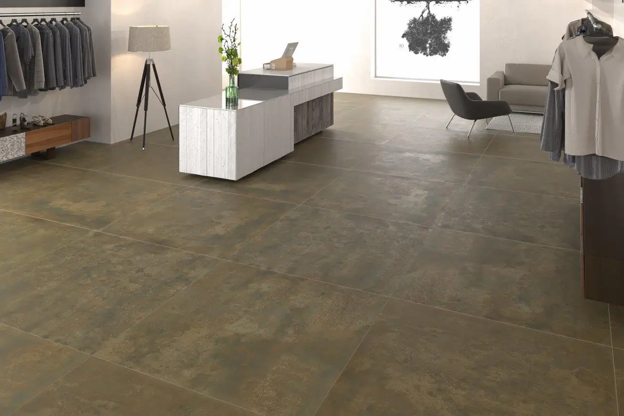 Bodenfliese Feinsteinzeug Metallique 60 x 60 cm kupfer