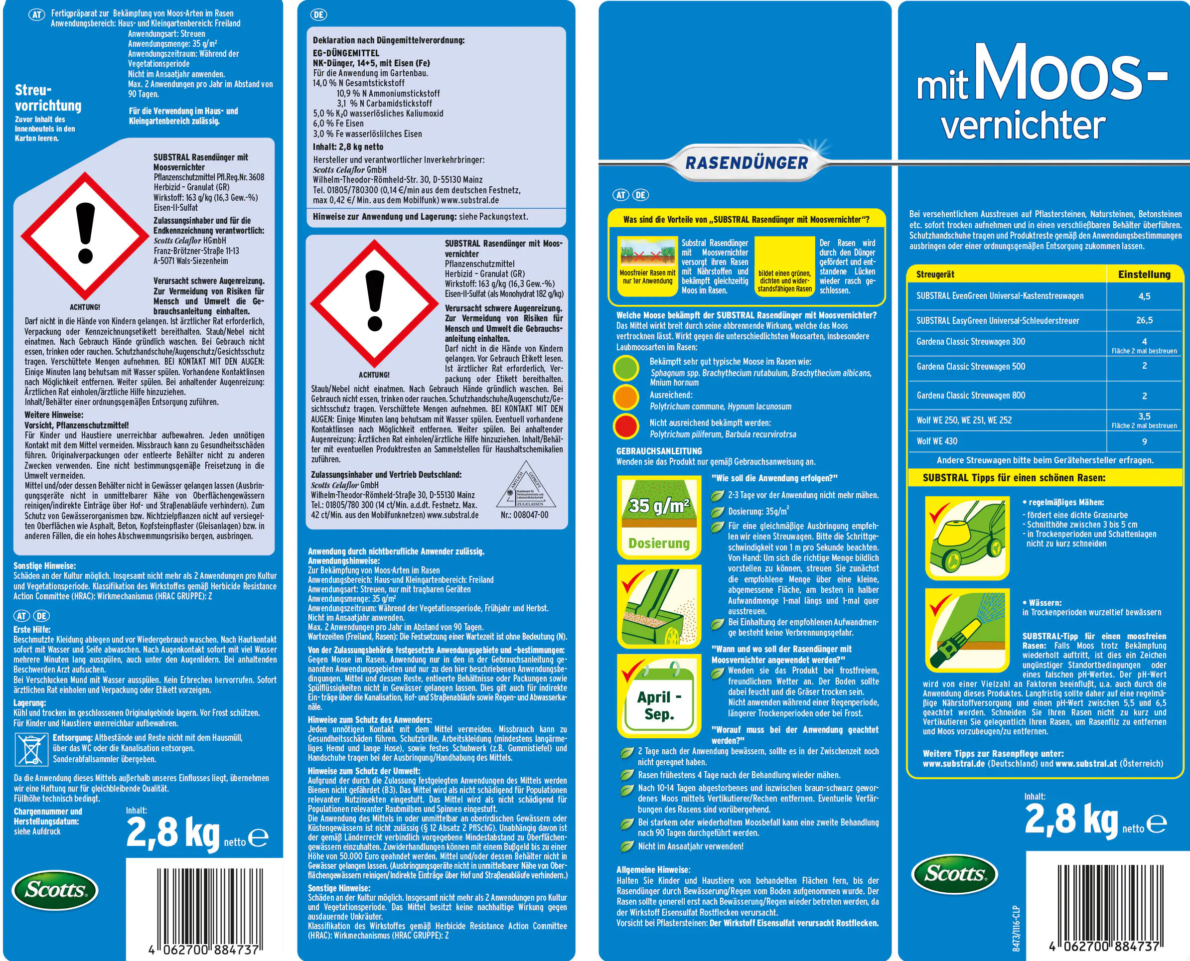 Substral Rasendünger plus Moosvernichter 2,8 kg