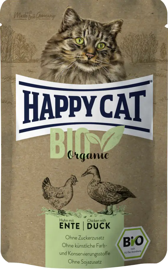 HappyCat Katzenfutter Bio Organic Huhn & Ente 85 g